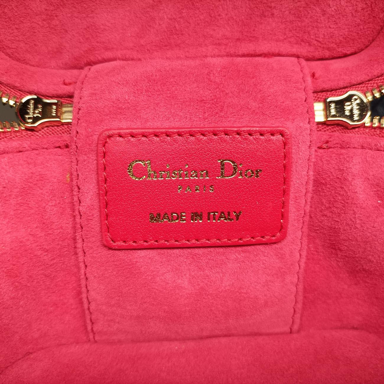 Vintage Christian Dior Lady Dior micro vanity Red lambskin  shoulderbag | stylenewstar