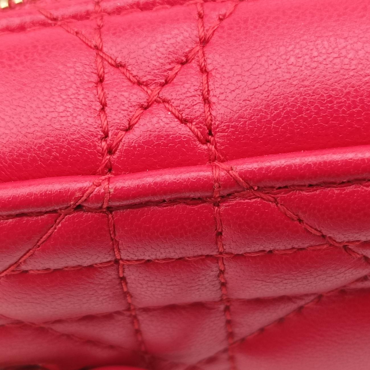 Vintage Christian Dior Lady Dior micro vanity Red lambskin  shoulderbag | stylenewstar