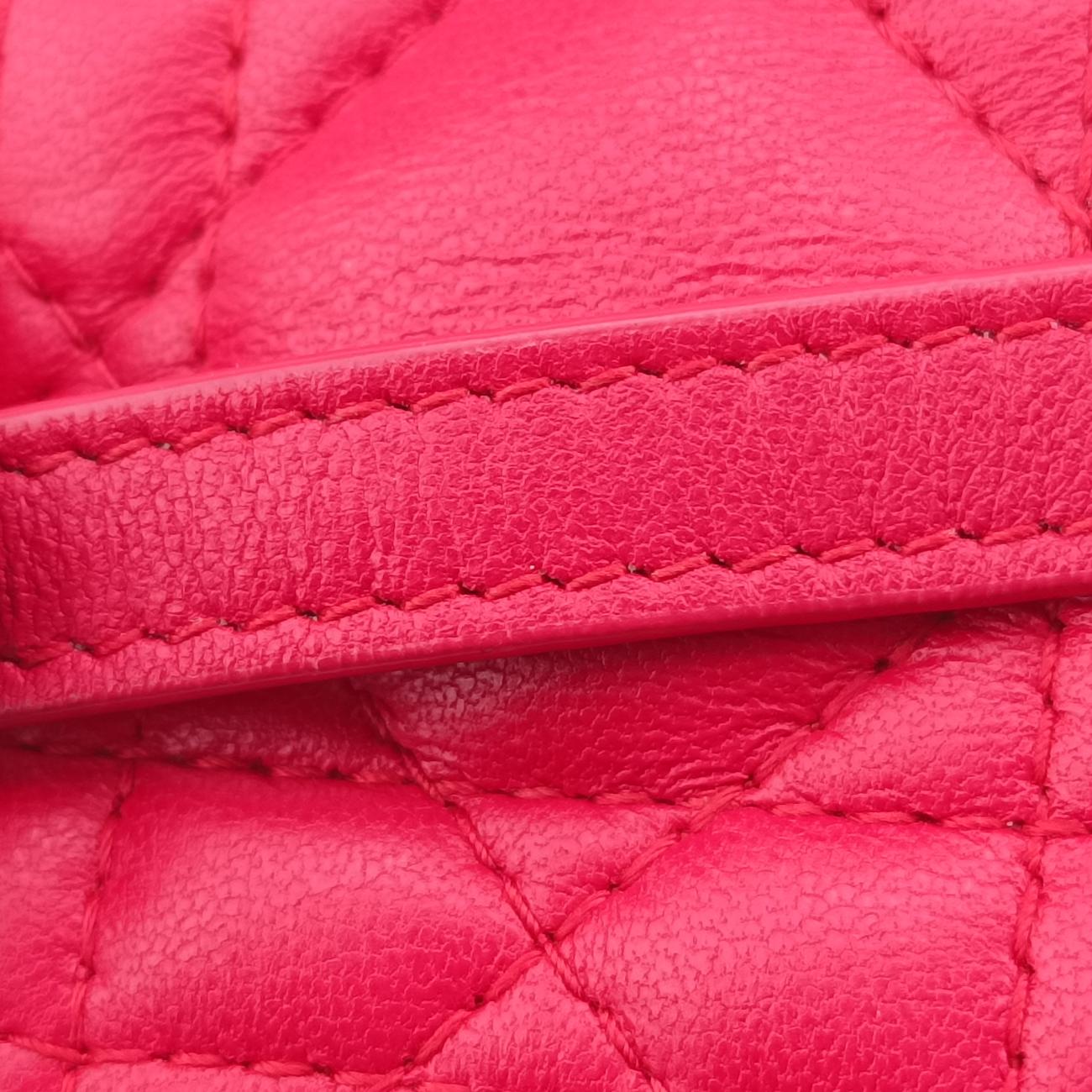 Vintage Christian Dior Lady Dior micro vanity Red lambskin  shoulderbag | stylenewstar