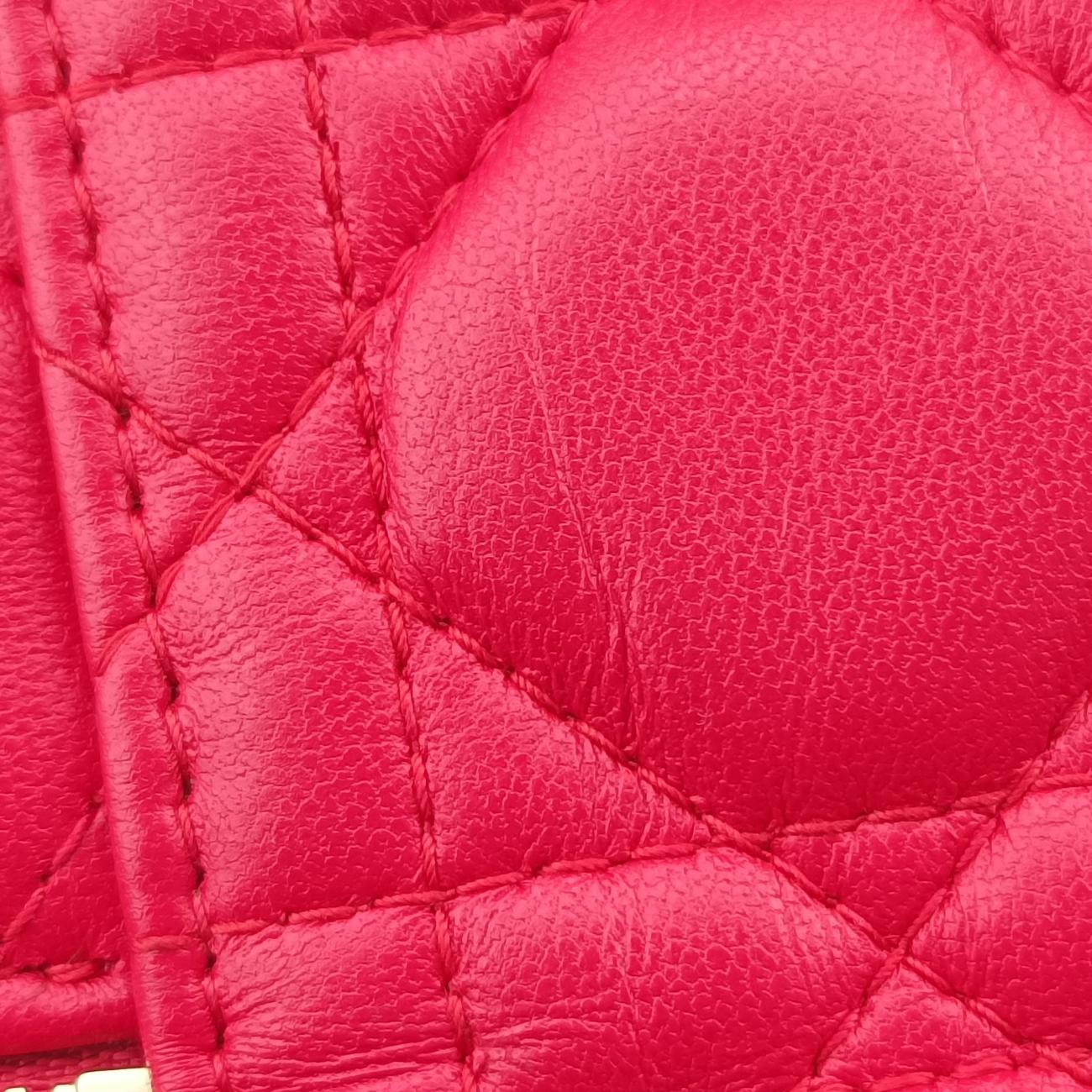 Vintage Christian Dior Lady Dior micro vanity Red lambskin  shoulderbag | stylenewstar