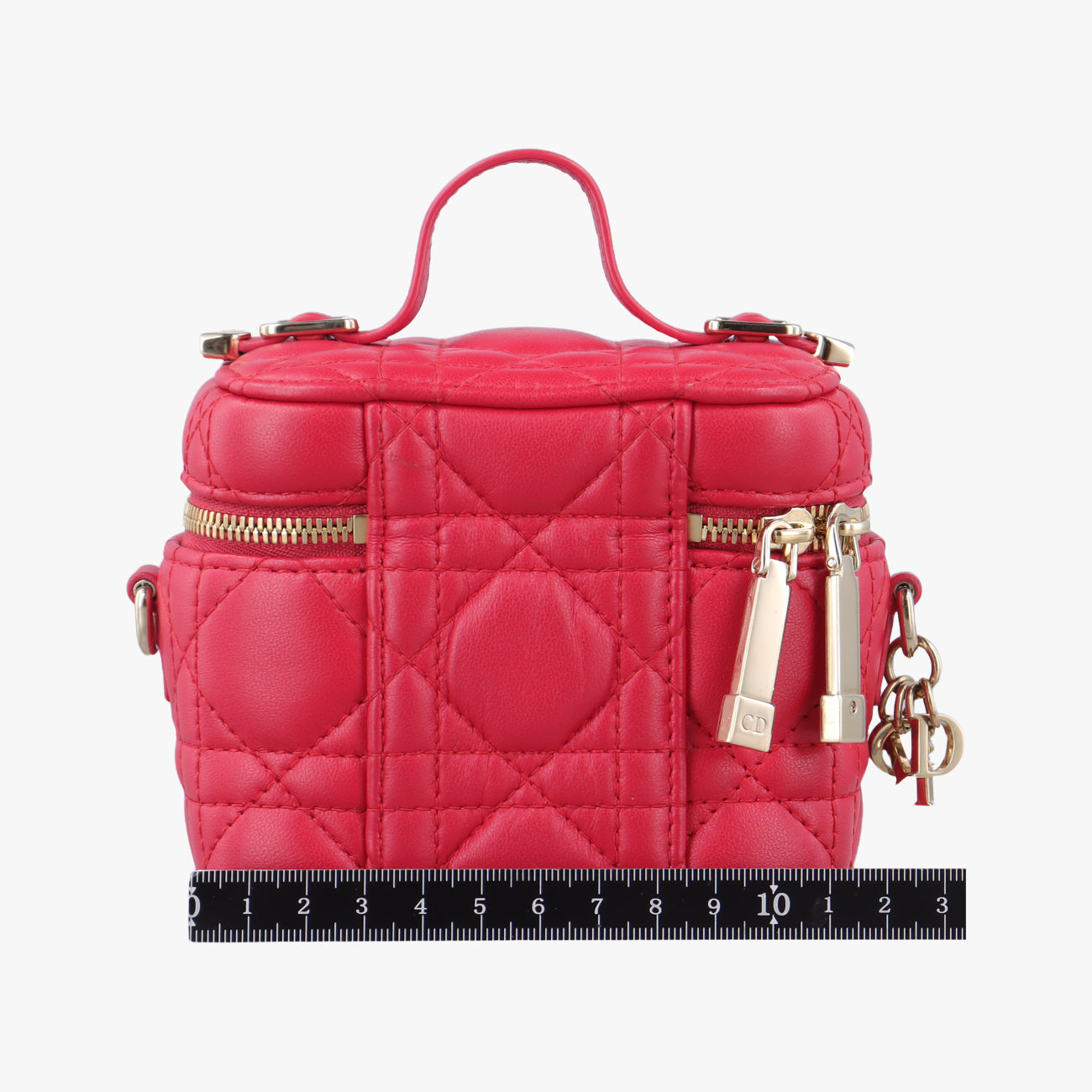 Vintage Christian Dior Lady Dior micro vanity Red lambskin  shoulderbag | stylenewstar