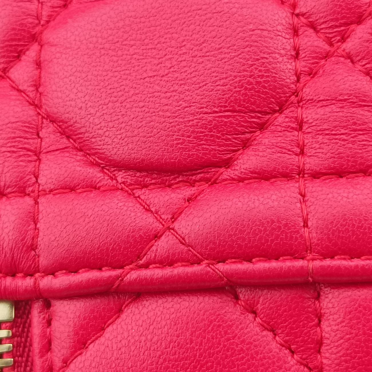 Vintage Christian Dior Lady Dior micro vanity Red lambskin  shoulderbag | stylenewstar