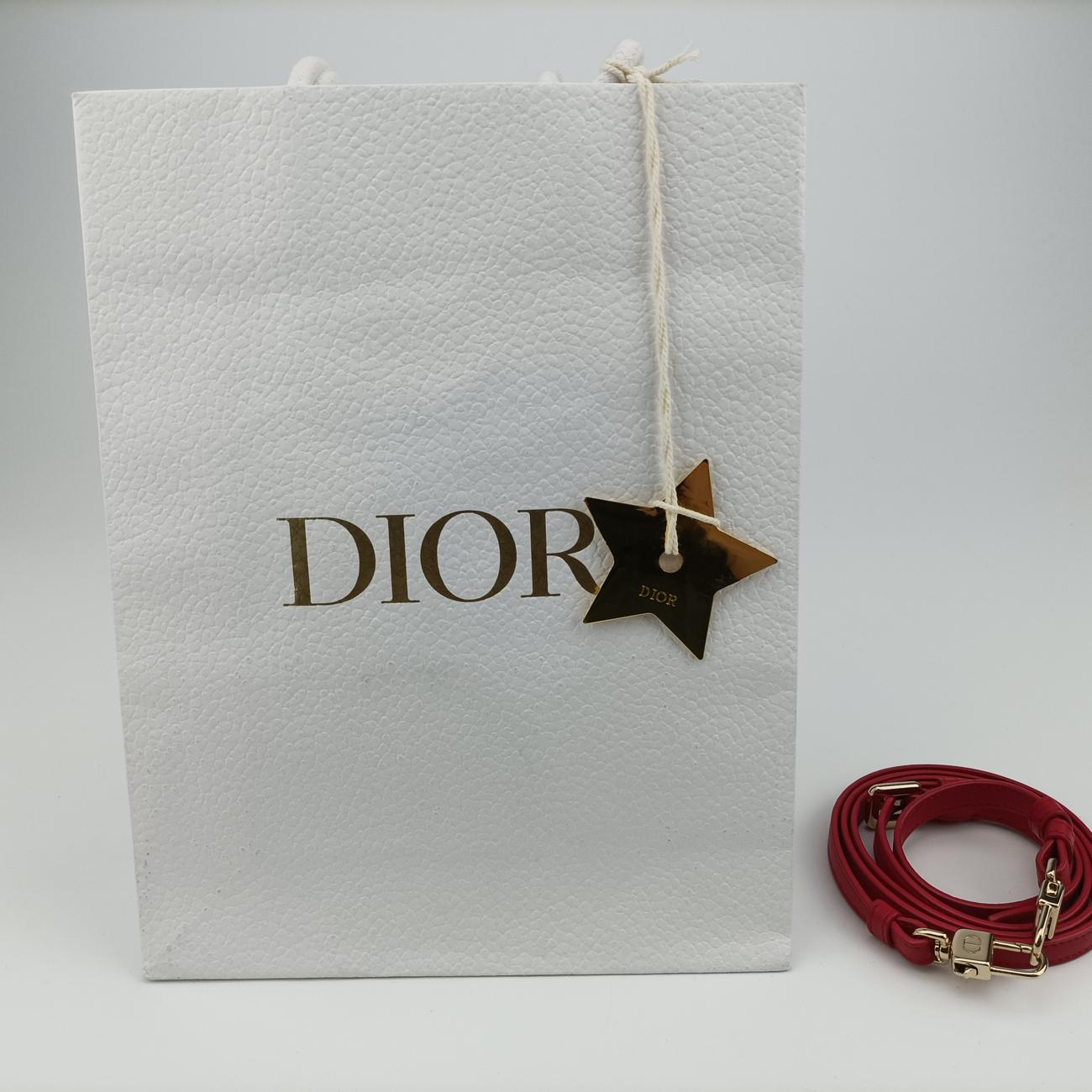 Vintage Christian Dior Lady Dior micro vanity Red lambskin  shoulderbag | stylenewstar