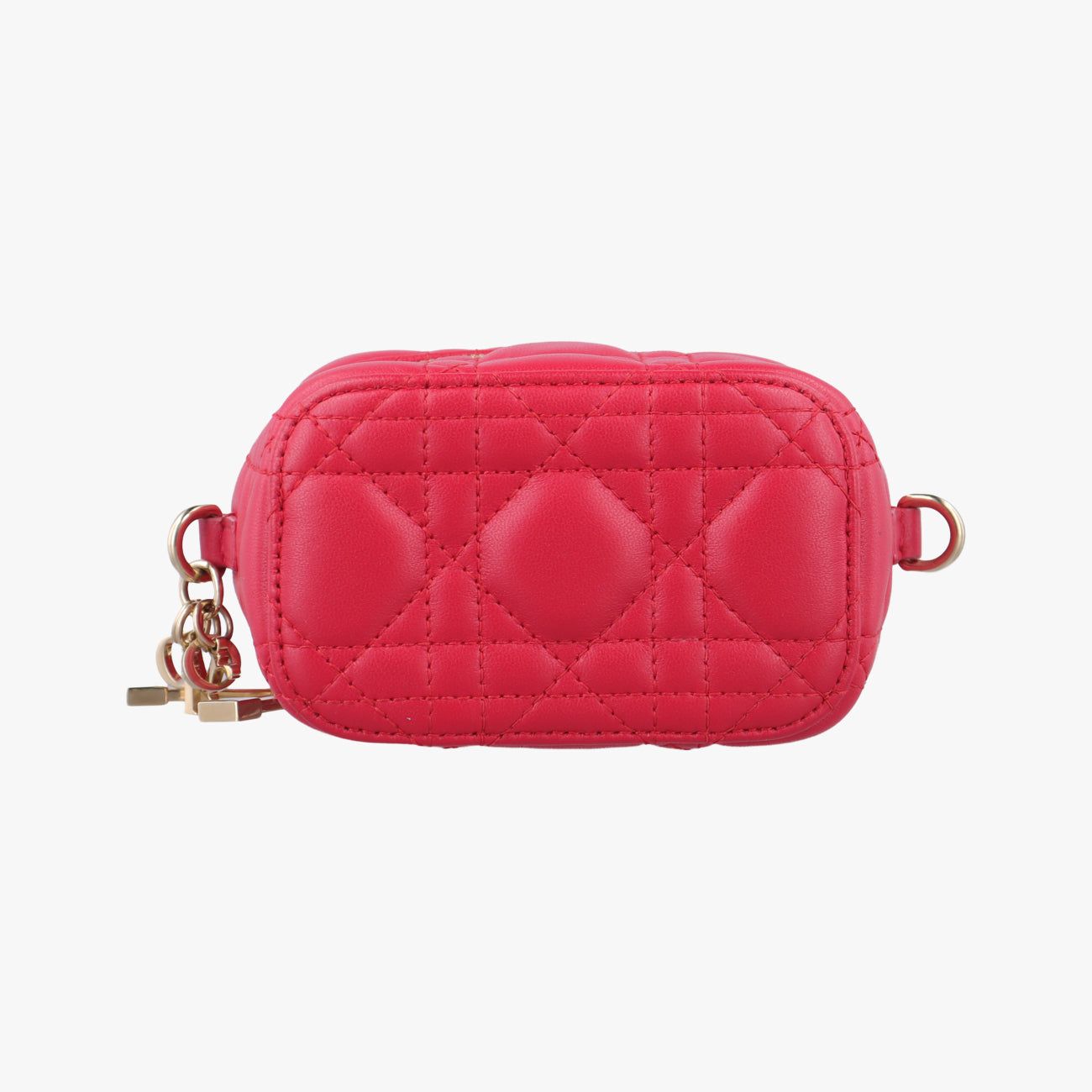 Vintage Christian Dior Lady Dior micro vanity Red lambskin  shoulderbag | stylenewstar