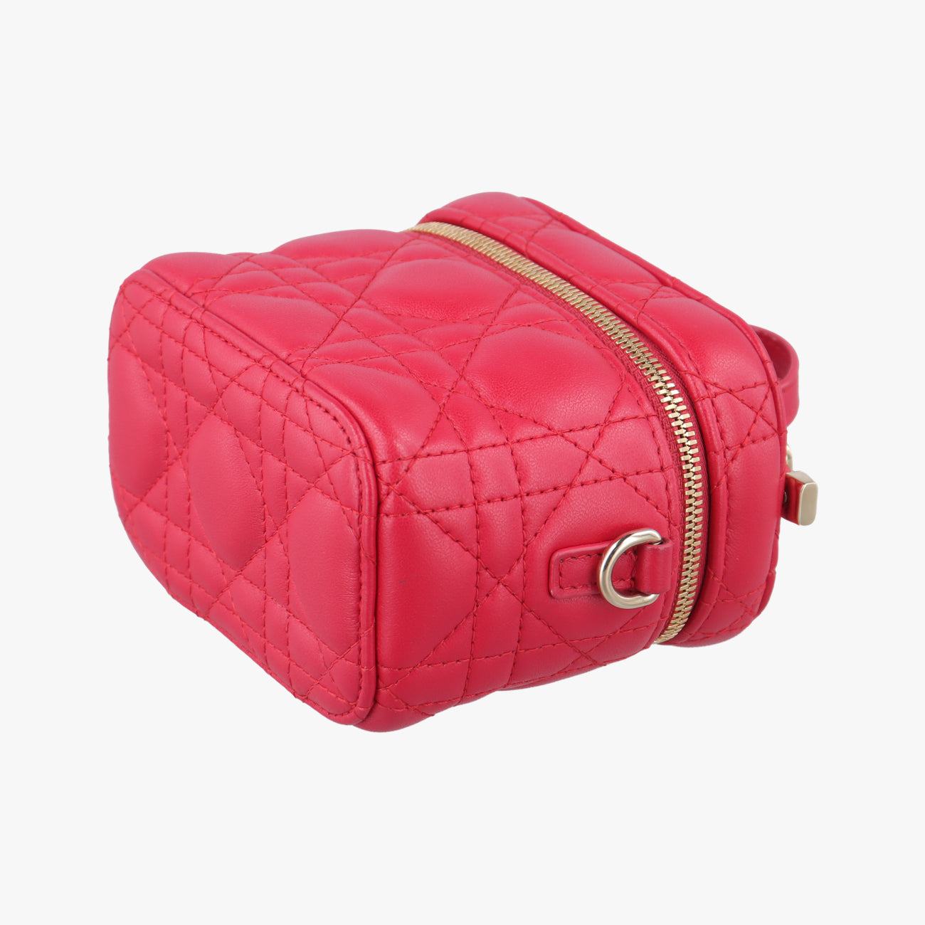 Vintage Christian Dior Lady Dior micro vanity Red lambskin  shoulderbag | stylenewstar