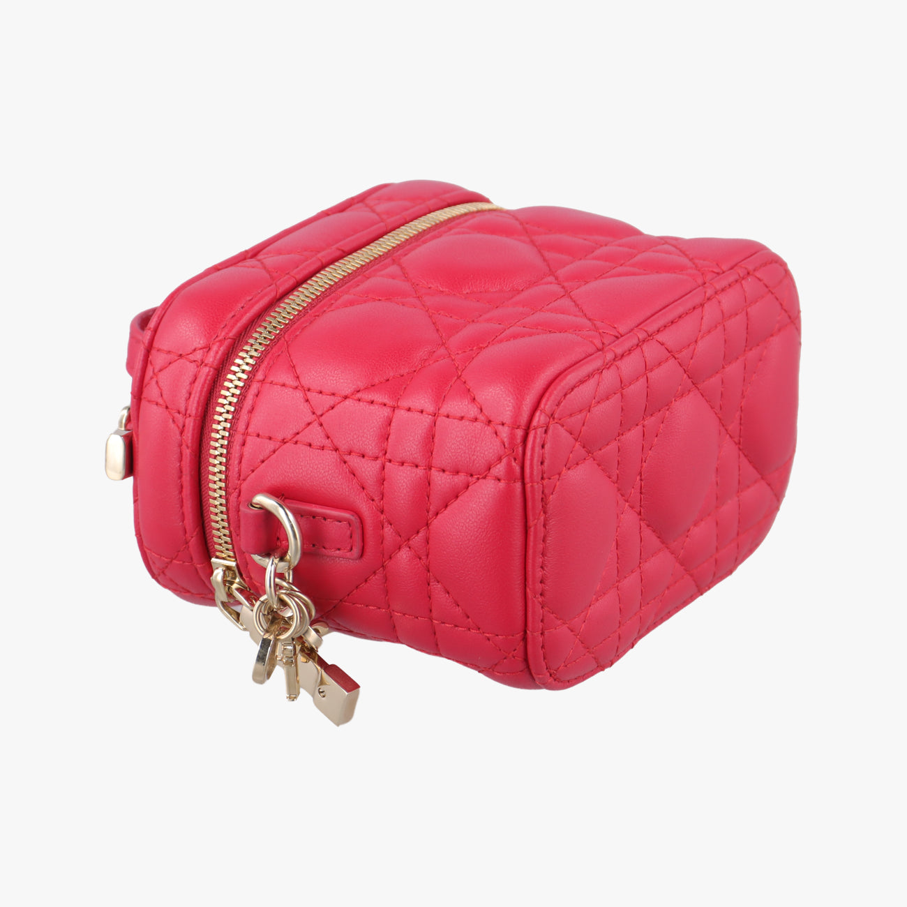 Vintage Christian Dior Lady Dior micro vanity Red lambskin  shoulderbag | stylenewstar