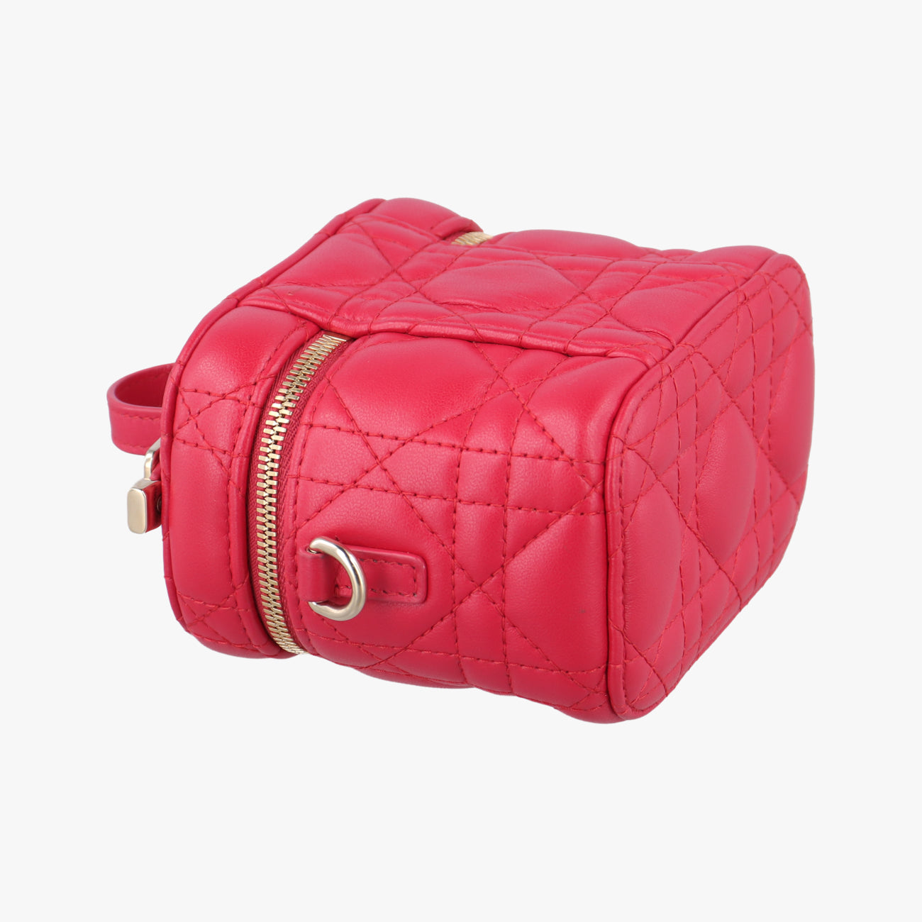 Vintage Christian Dior Lady Dior micro vanity Red lambskin  shoulderbag | stylenewstar