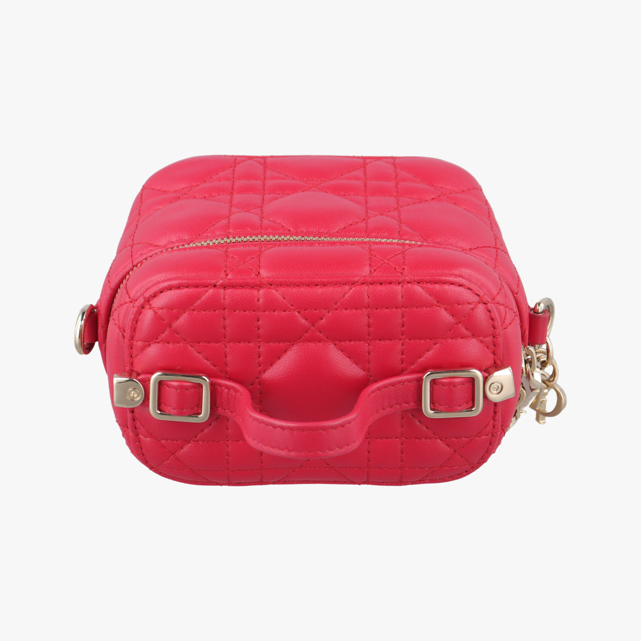 Vintage Christian Dior Lady Dior micro vanity Red lambskin  shoulderbag | stylenewstar