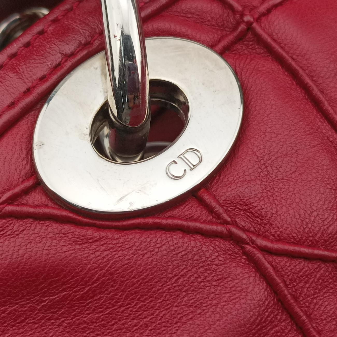 Pre-owned Christian Dior Granville Red lambskin  handbag | stylenewstar