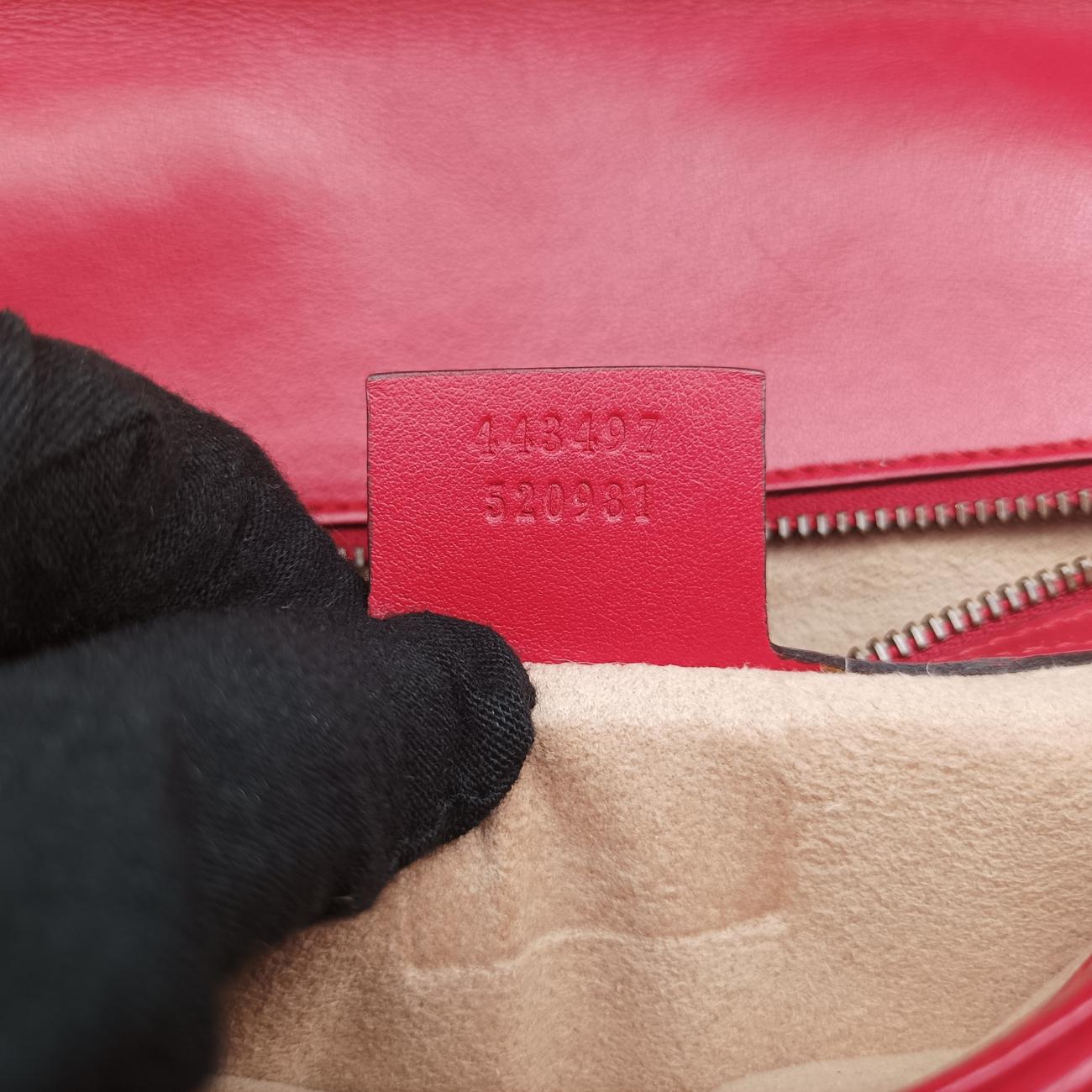 Pre-owned Gucci GG Marmont Red Leather 443497 shoulderbag | stylenewstar