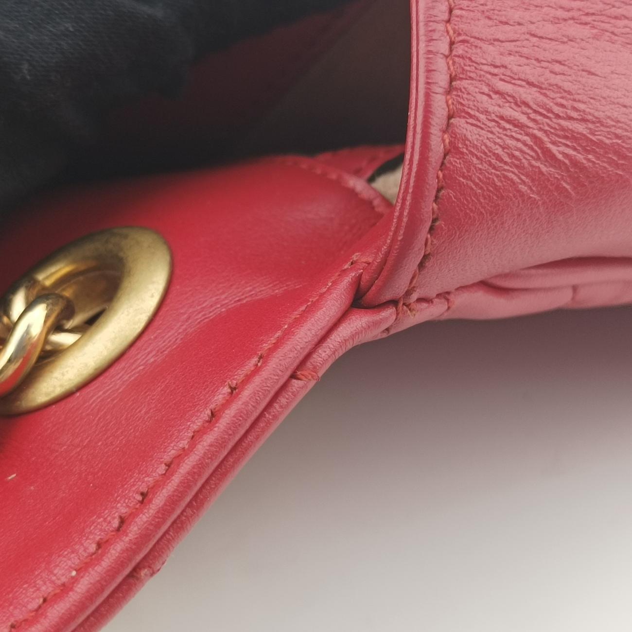 Pre-owned Gucci GG Marmont Red Leather 443497 shoulderbag | stylenewstar