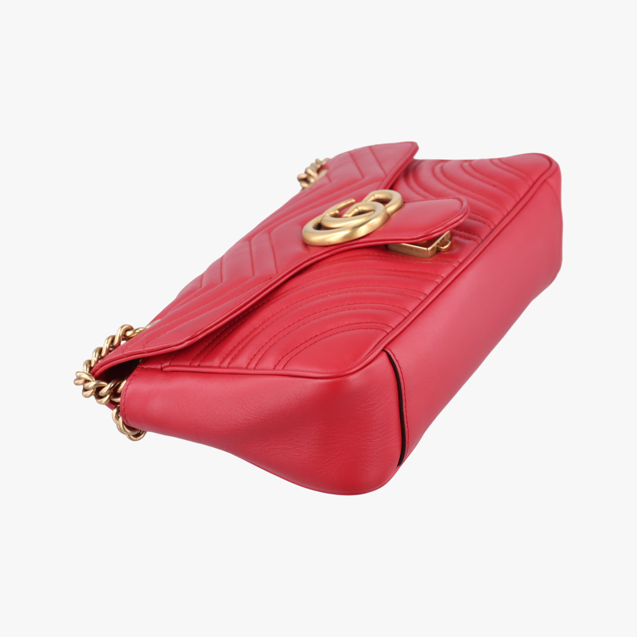 Pre-owned Gucci GG Marmont Red Leather 443497 shoulderbag | stylenewstar