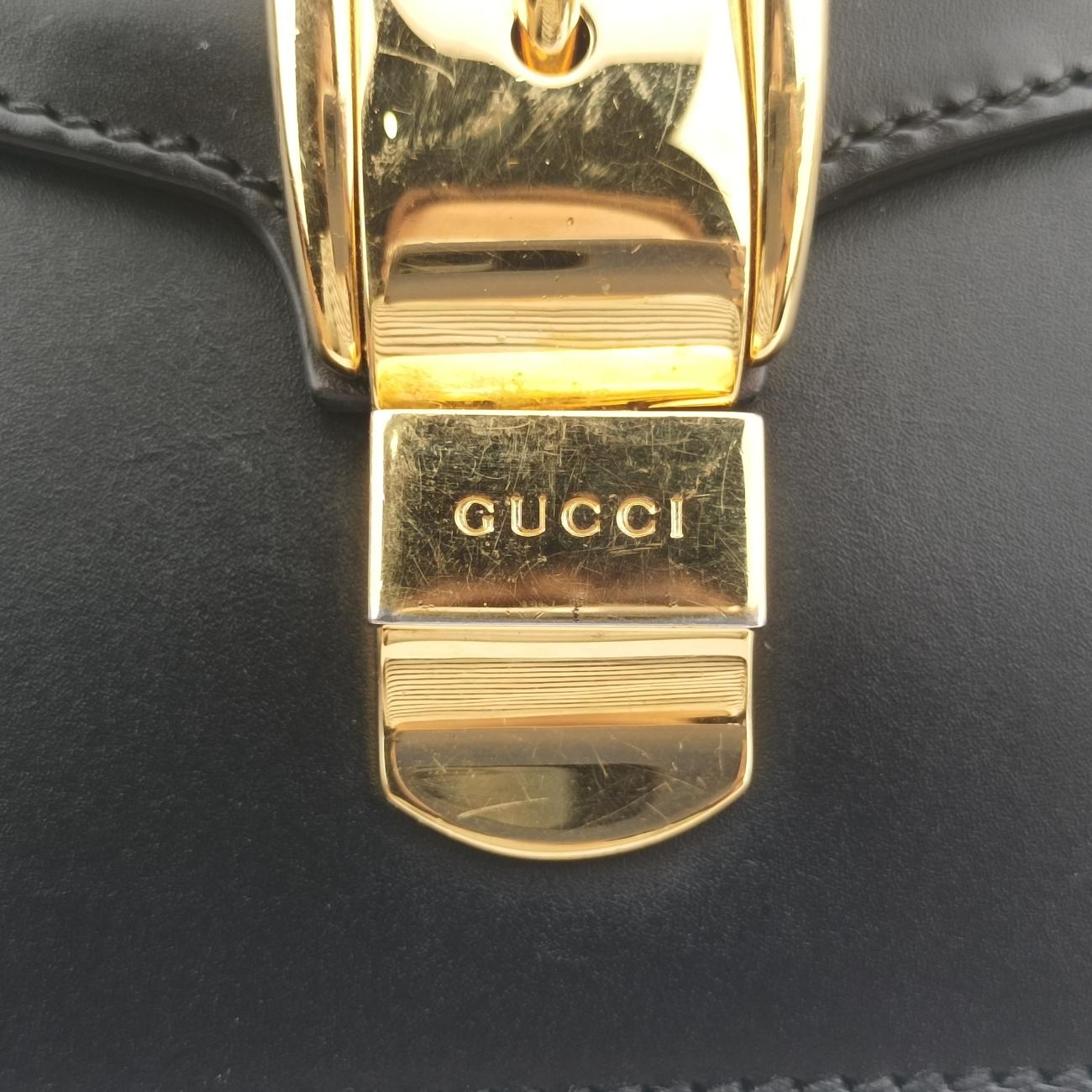 Vintage Gucci Sylvie Black×red×green Leather 421882 shoulderbag | stylenewstar
