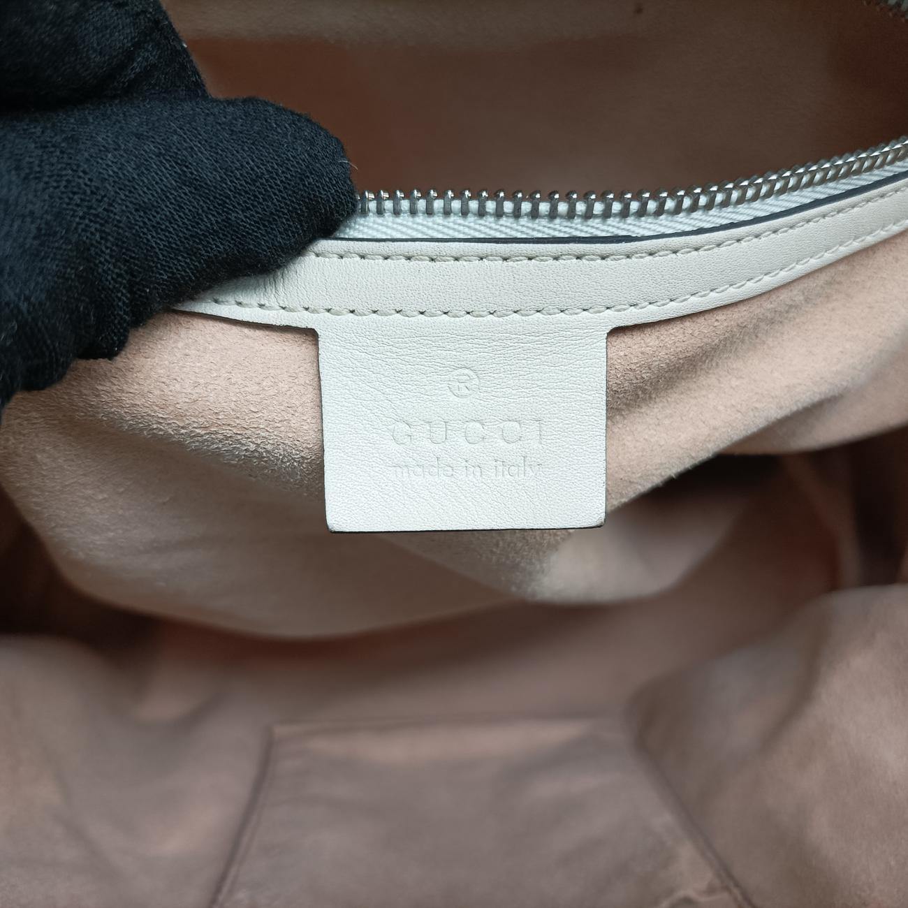 Pre-owned Gucci Dionysus Web White Leather 444073 shoulderbag | stylenewstar