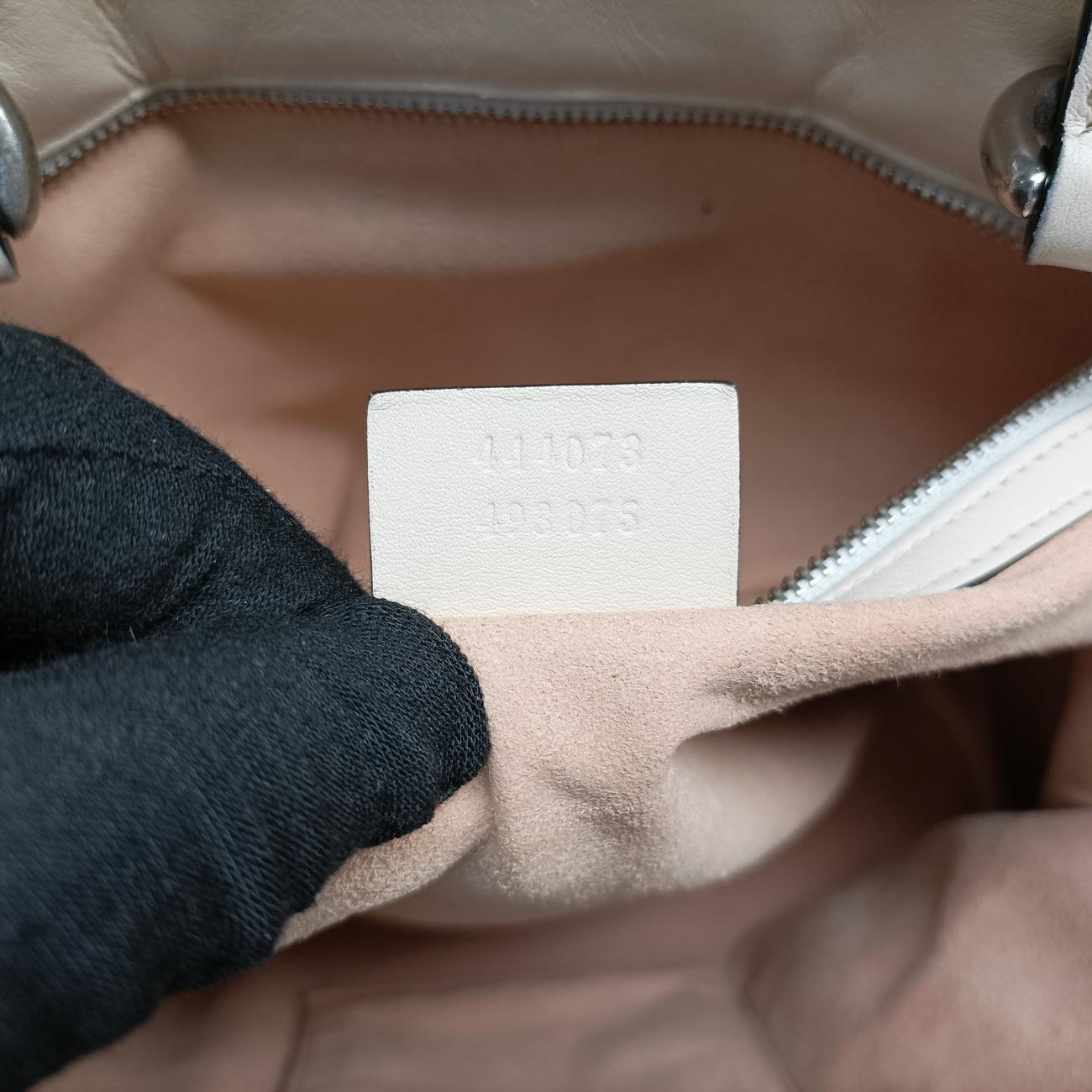 Pre-owned Gucci Dionysus Web White Leather 444073 shoulderbag | stylenewstar