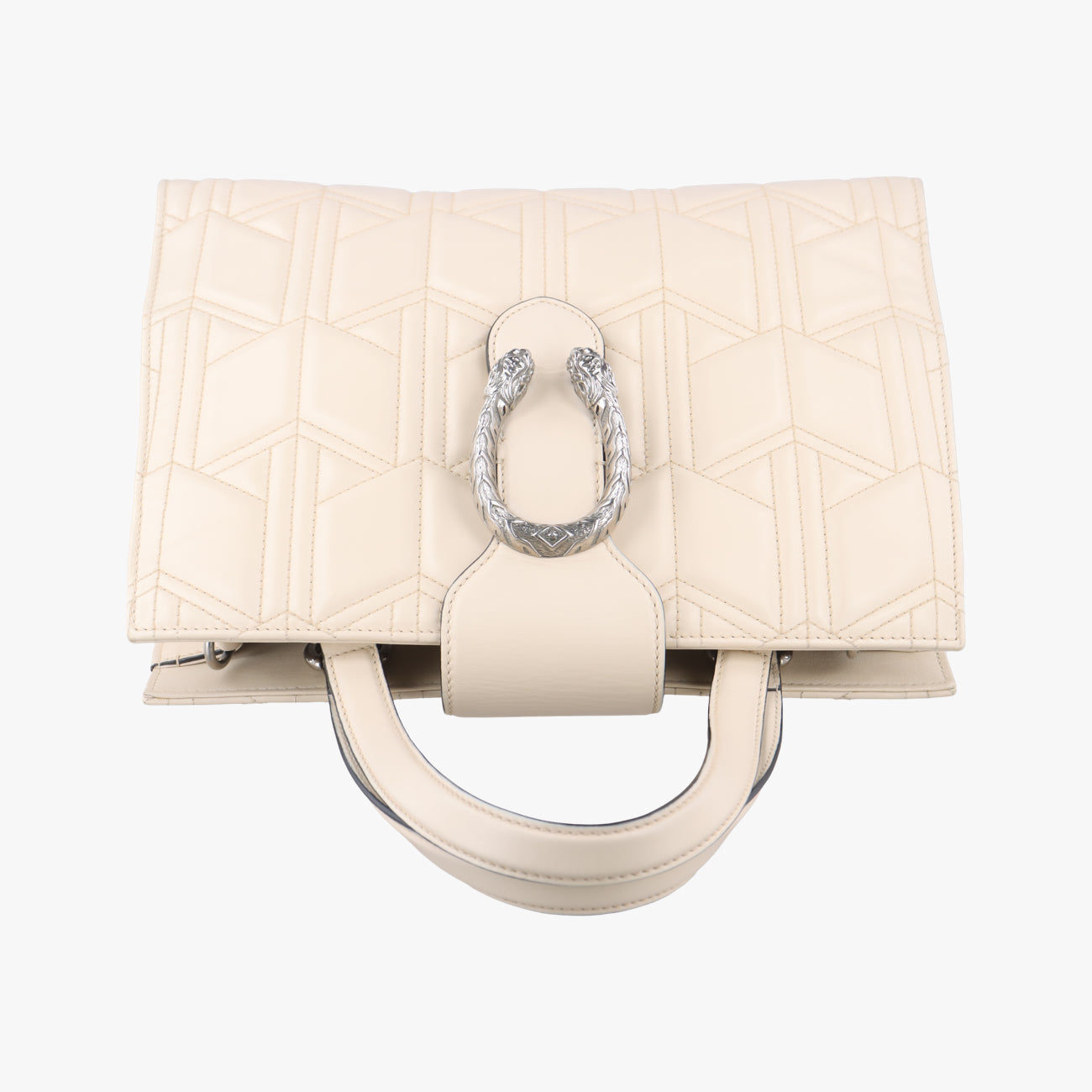 Pre-owned Gucci Dionysus Web White Leather 444073 shoulderbag | stylenewstar