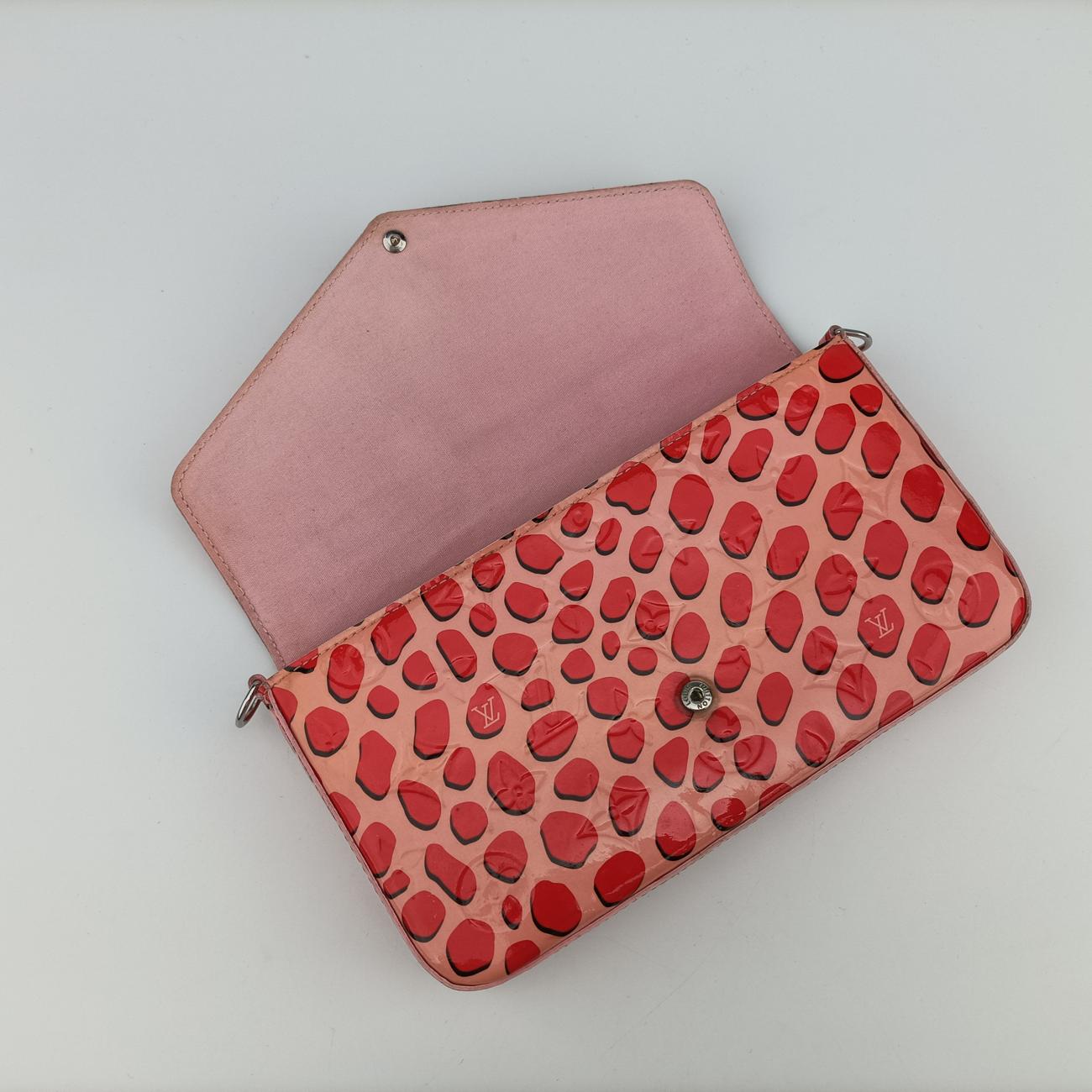 Pre-owned Louis Vuitton Pochette Félicie Pink×Red Vernis M62359 shoulderbag | stylenewstar