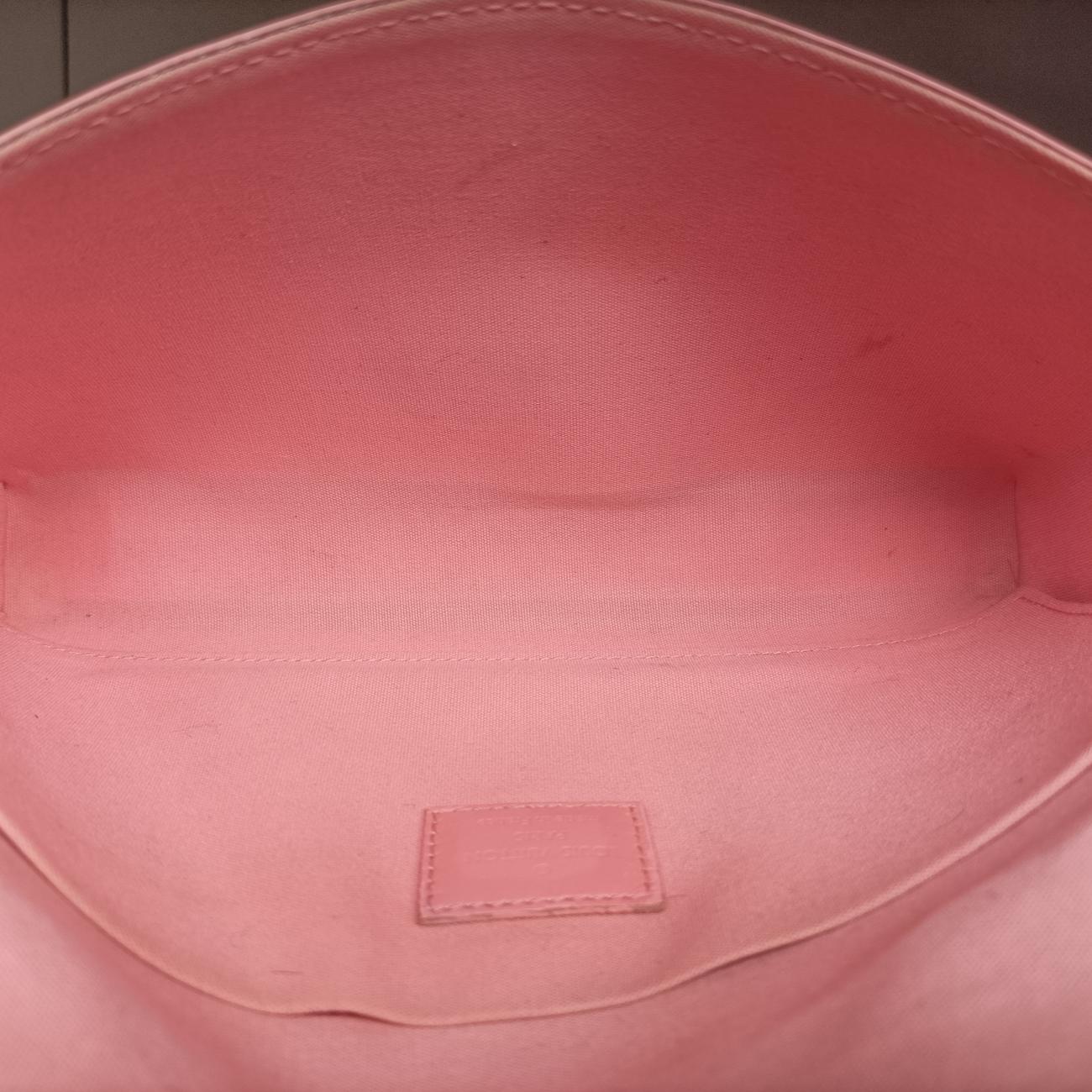 Pre-owned Louis Vuitton Pochette Félicie Pink×Red Vernis M62359 shoulderbag | stylenewstar