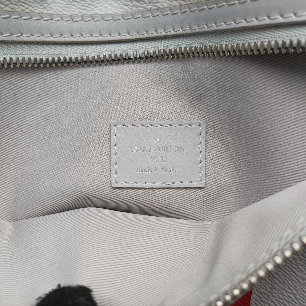 Pre-owned Louis Vuitton Flat Messenger Gray×Orange Monogram canvas x Monogram denim M44640 shoulderbag | stylenewstar