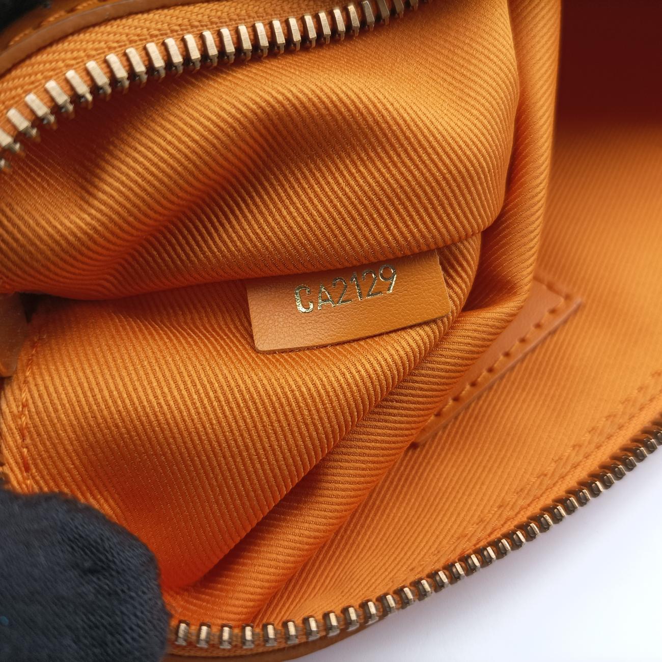 Pre-owned Louis Vuitton Flat Messenger Gray×Orange Monogram canvas x Monogram denim M44640 shoulderbag | stylenewstar