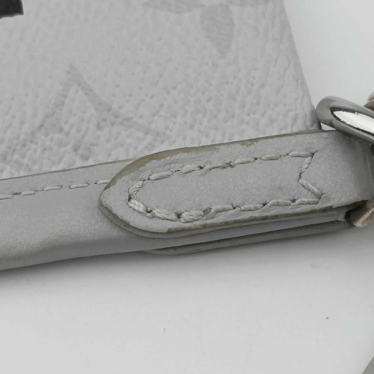 Pre-owned Louis Vuitton Flat Messenger Gray×Orange Monogram canvas x Monogram denim M44640 shoulderbag | stylenewstar