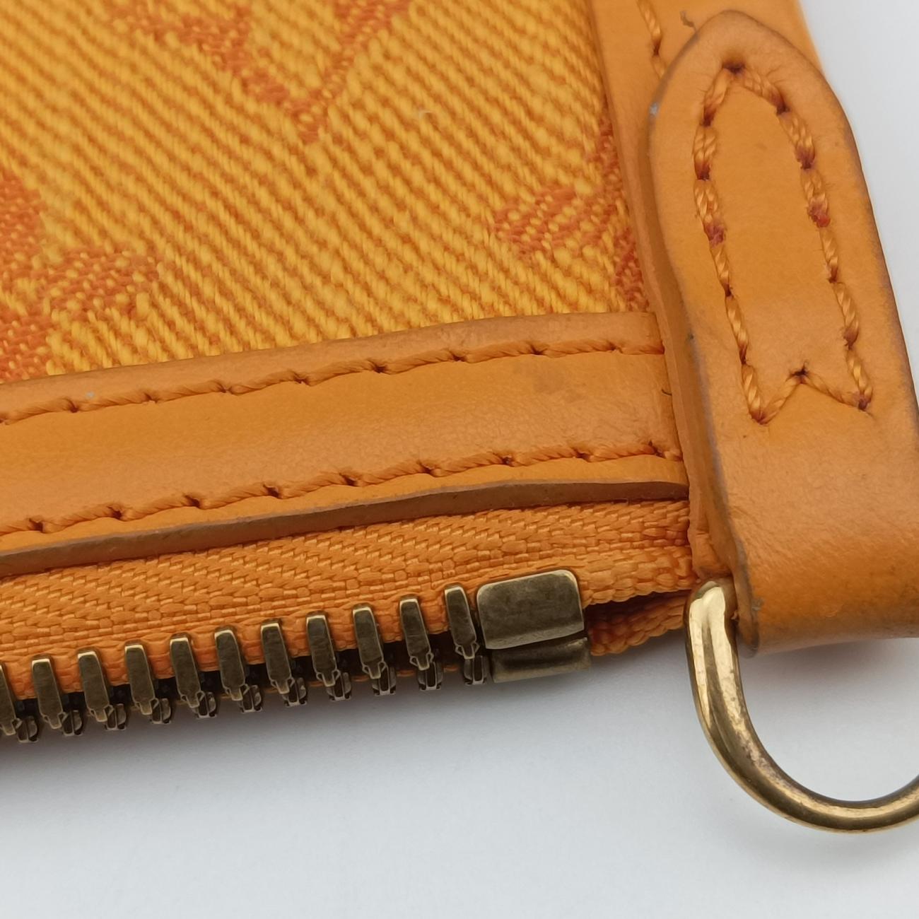 Pre-owned Louis Vuitton Flat Messenger Gray×Orange Monogram canvas x Monogram denim M44640 shoulderbag | stylenewstar