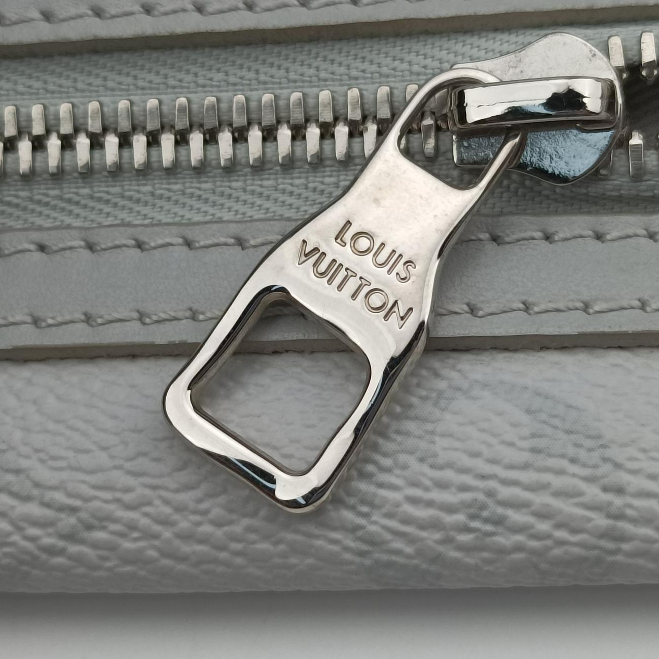 Pre-owned Louis Vuitton Flat Messenger Gray×Orange Monogram canvas x Monogram denim M44640 shoulderbag | stylenewstar