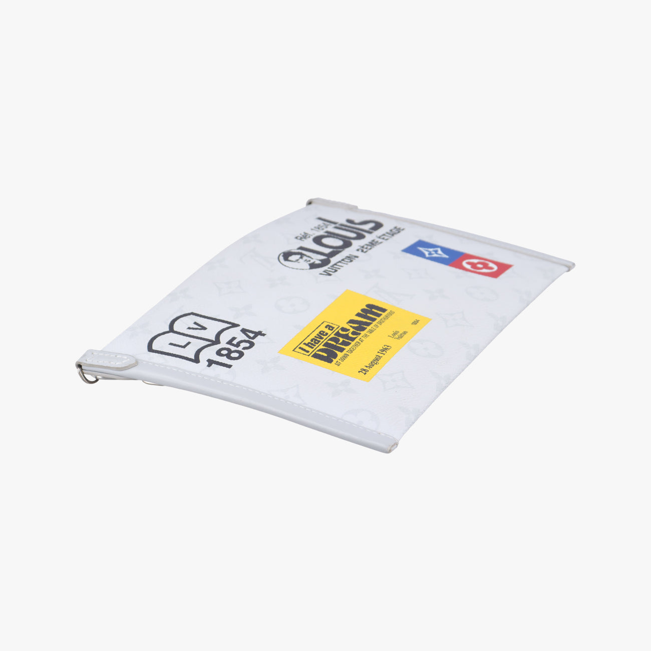 Pre-owned Louis Vuitton Flat Messenger Gray×Orange Monogram canvas x Monogram denim M44640 shoulderbag | stylenewstar