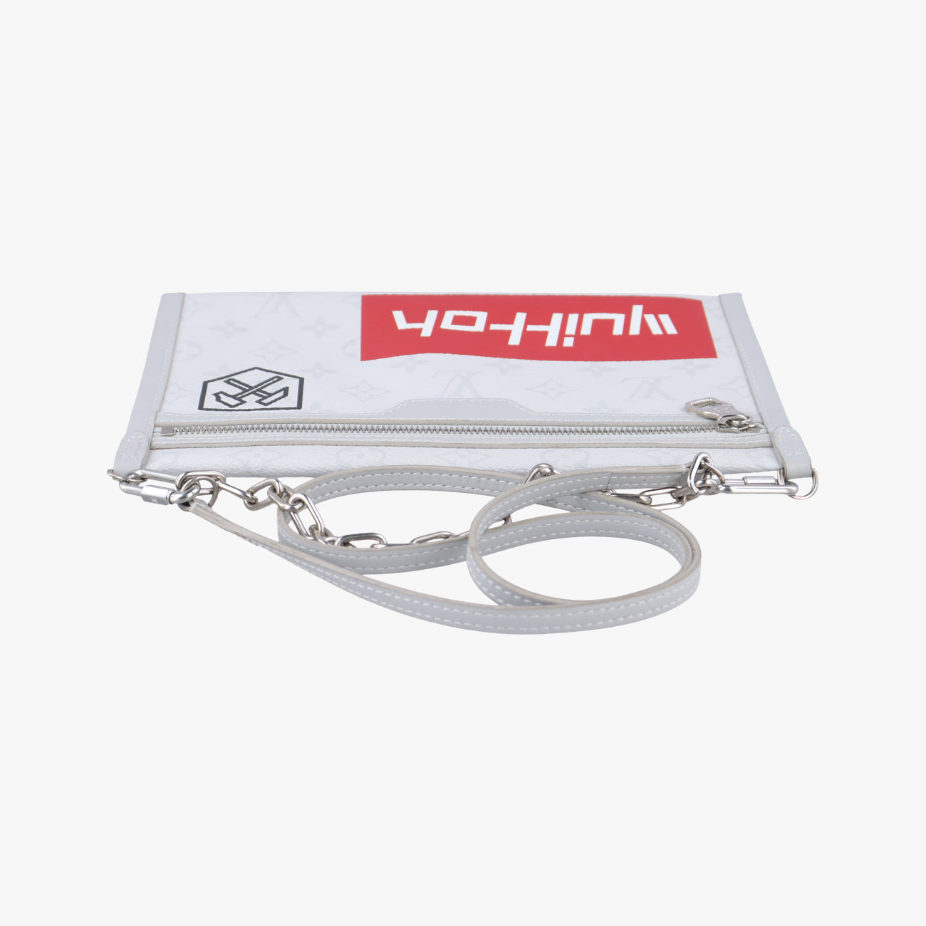 Pre-owned Louis Vuitton Flat Messenger Gray×Orange Monogram canvas x Monogram denim M44640 shoulderbag | stylenewstar