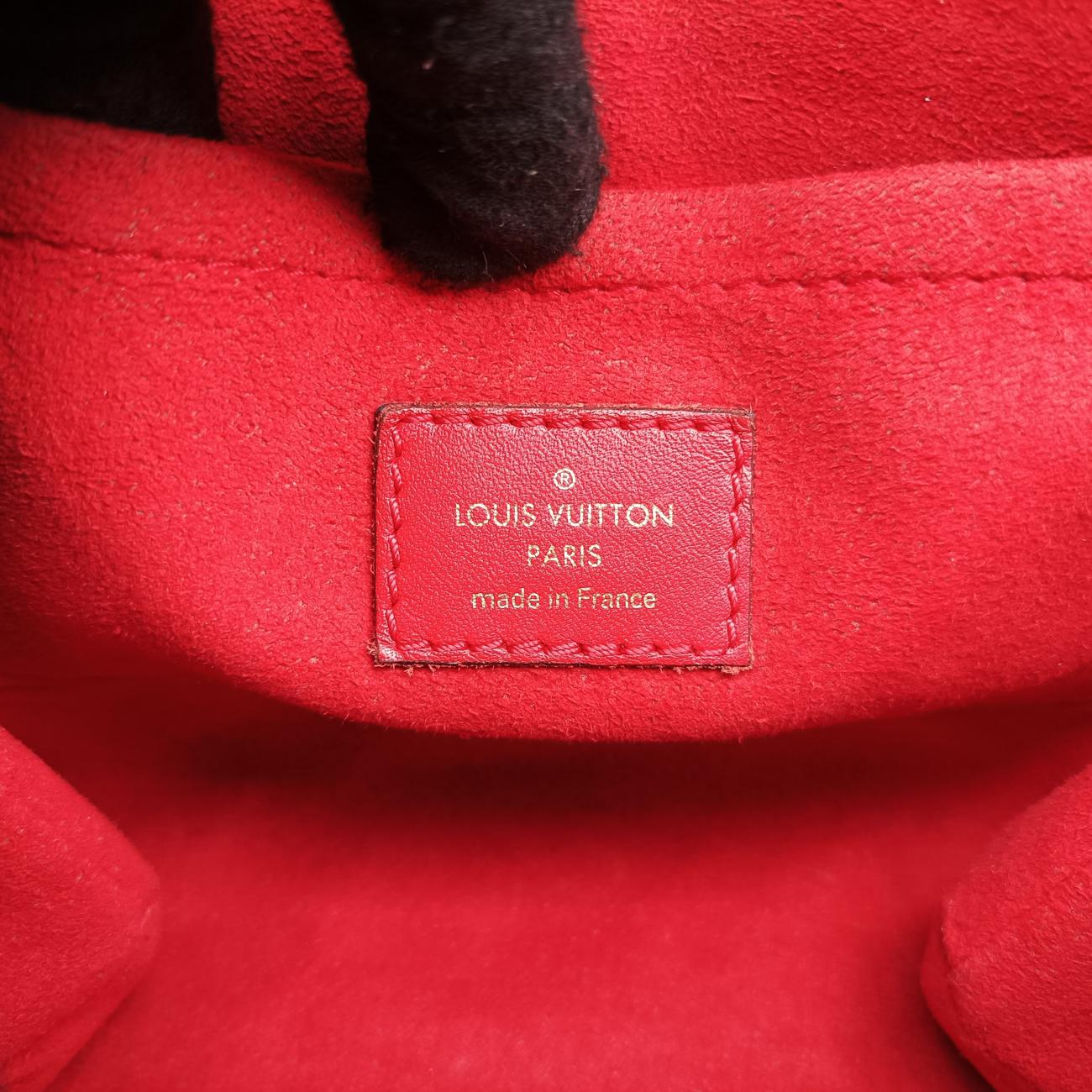 Pre-owned Louis Vuitton Rocky BB Monogram/Brown x Red Monogram canvas x calf leather M44322 shoulderbag | stylenewstar