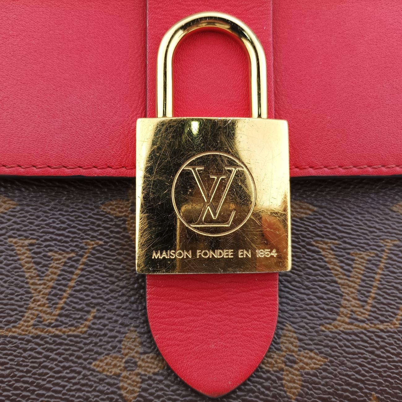 Pre-owned Louis Vuitton Rocky BB Monogram/Brown x Red Monogram canvas x calf leather M44322 shoulderbag | stylenewstar