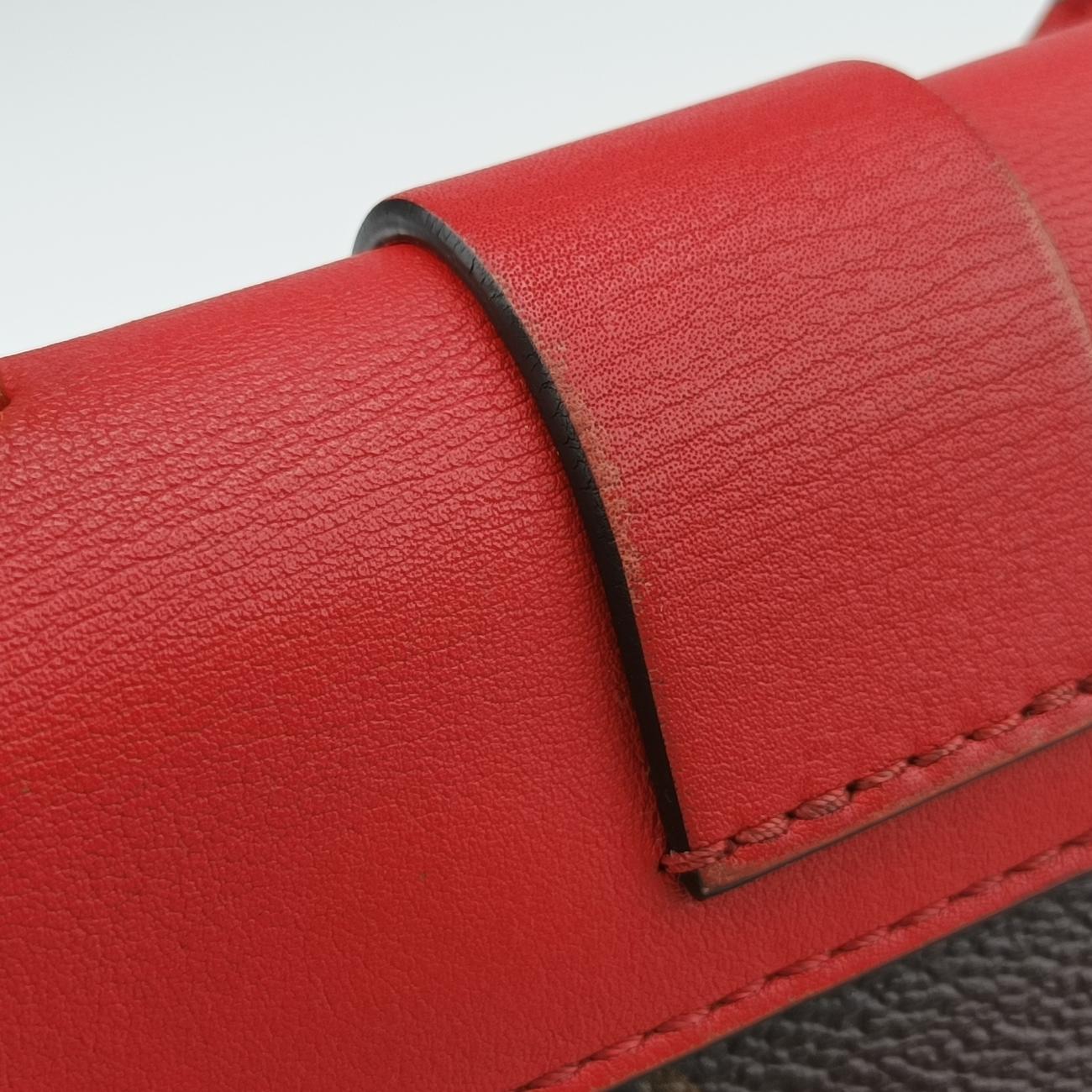 Pre-owned Louis Vuitton Rocky BB Monogram/Brown x Red Monogram canvas x calf leather M44322 shoulderbag | stylenewstar