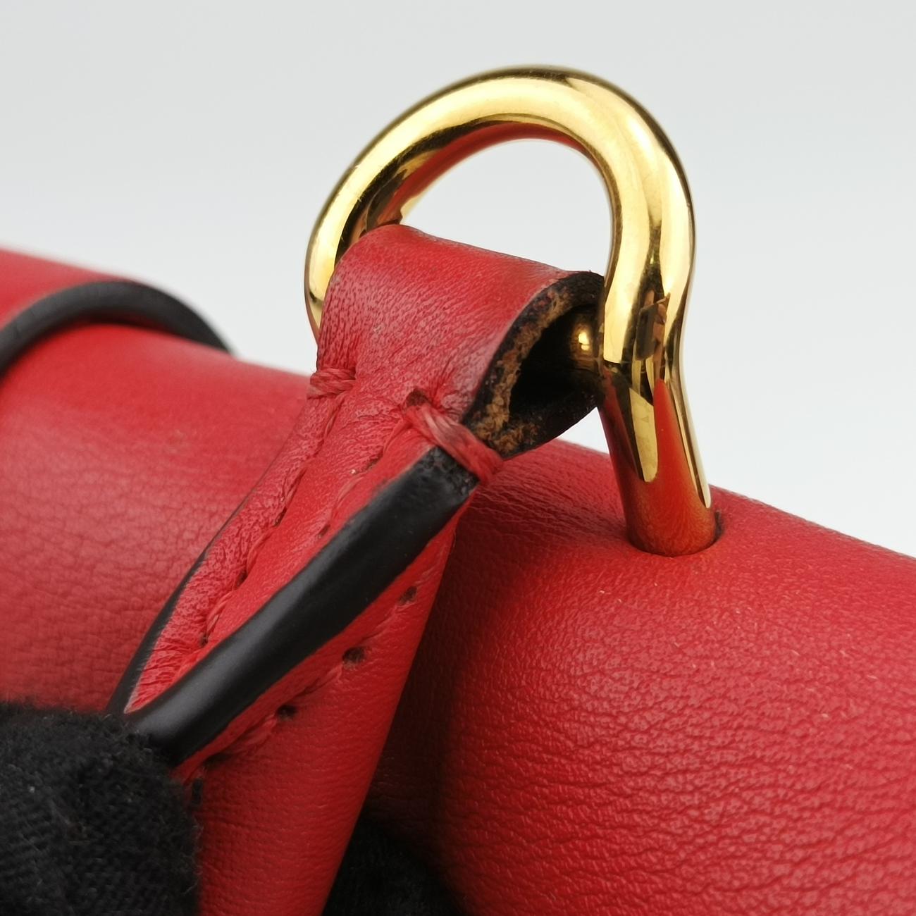 Pre-owned Louis Vuitton Rocky BB Monogram/Brown x Red Monogram canvas x calf leather M44322 shoulderbag | stylenewstar