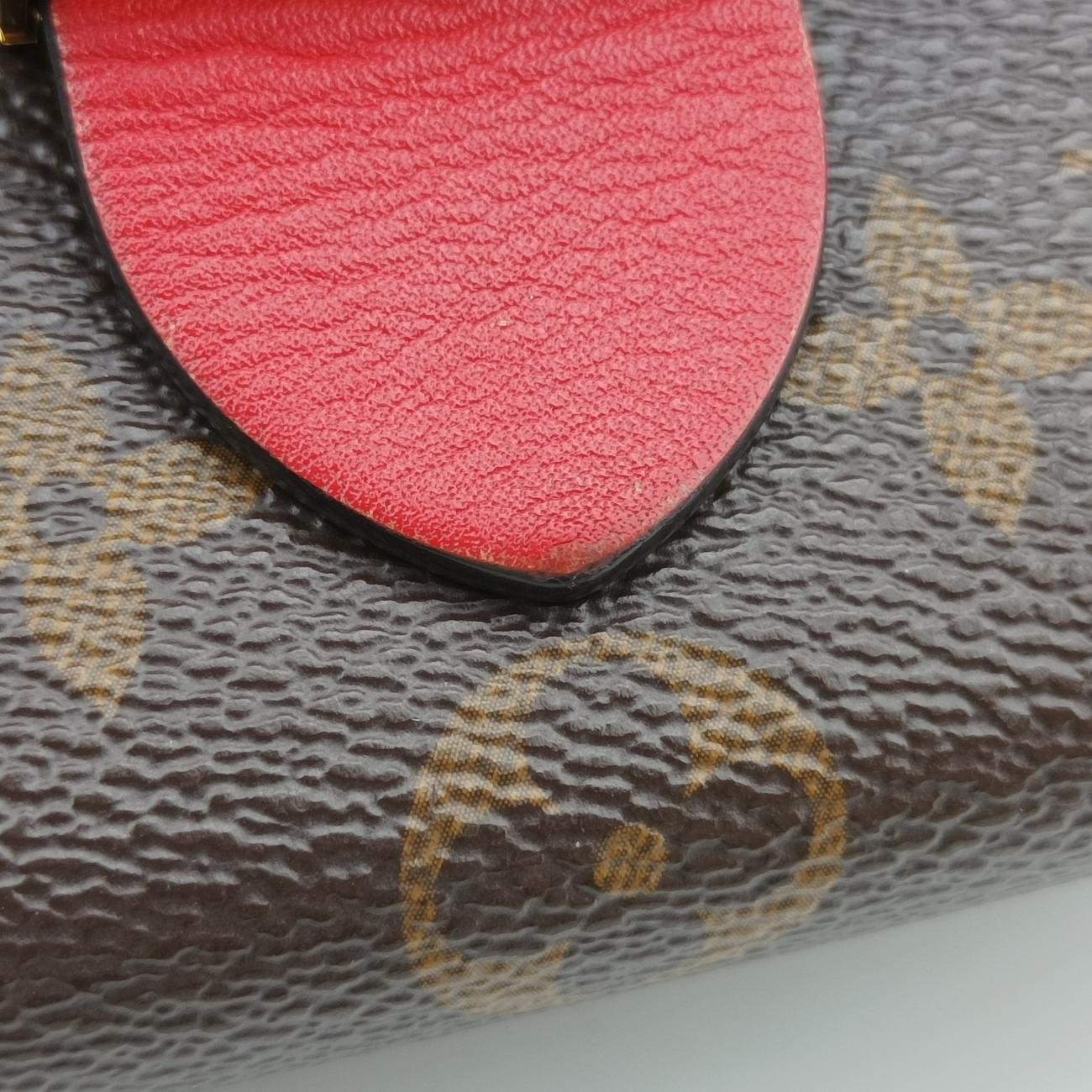 Pre-owned Louis Vuitton Rocky BB Monogram/Brown x Red Monogram canvas x calf leather M44322 shoulderbag | stylenewstar
