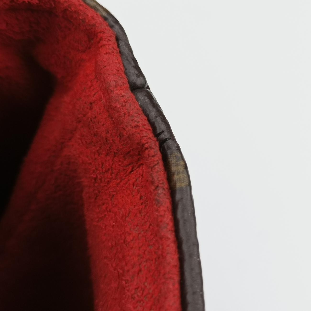 Pre-owned Louis Vuitton Rocky BB Monogram/Brown x Red Monogram canvas x calf leather M44322 shoulderbag | stylenewstar