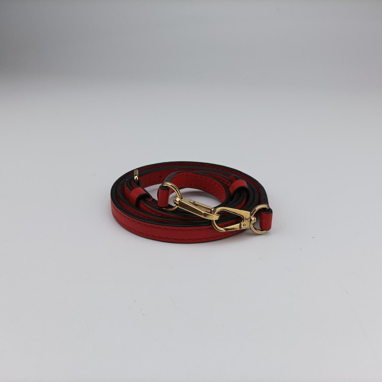 Pre-owned Louis Vuitton Rocky BB Monogram/Brown x Red Monogram canvas x calf leather M44322 shoulderbag | stylenewstar