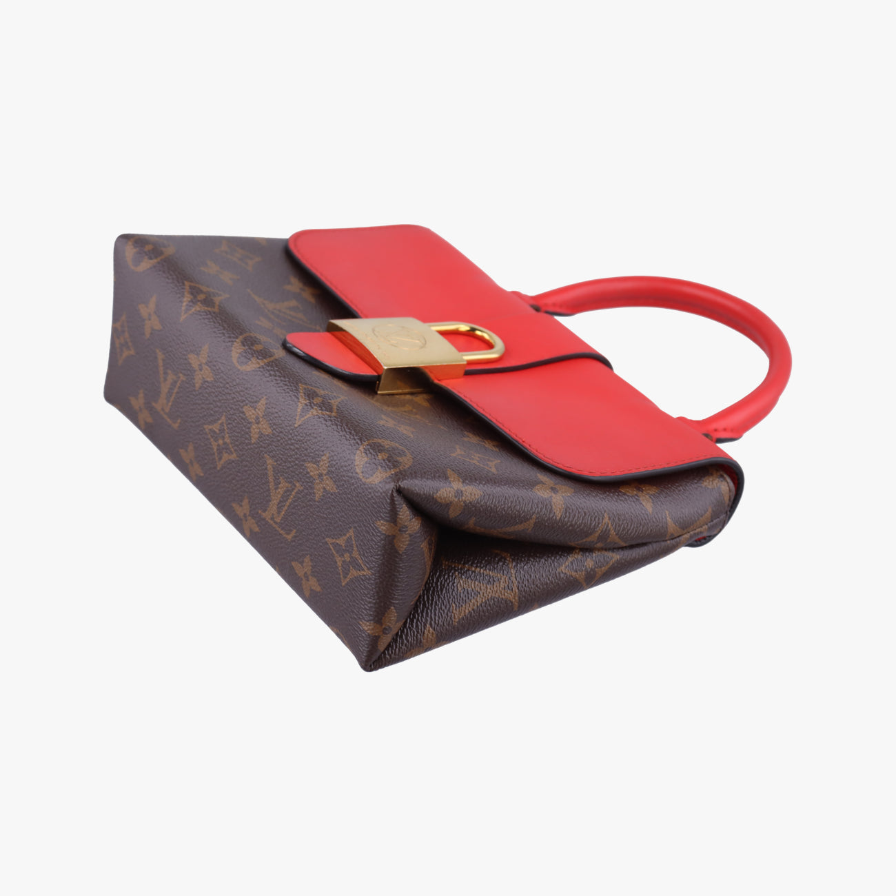Pre-owned Louis Vuitton Rocky BB Monogram/Brown x Red Monogram canvas x calf leather M44322 shoulderbag | stylenewstar