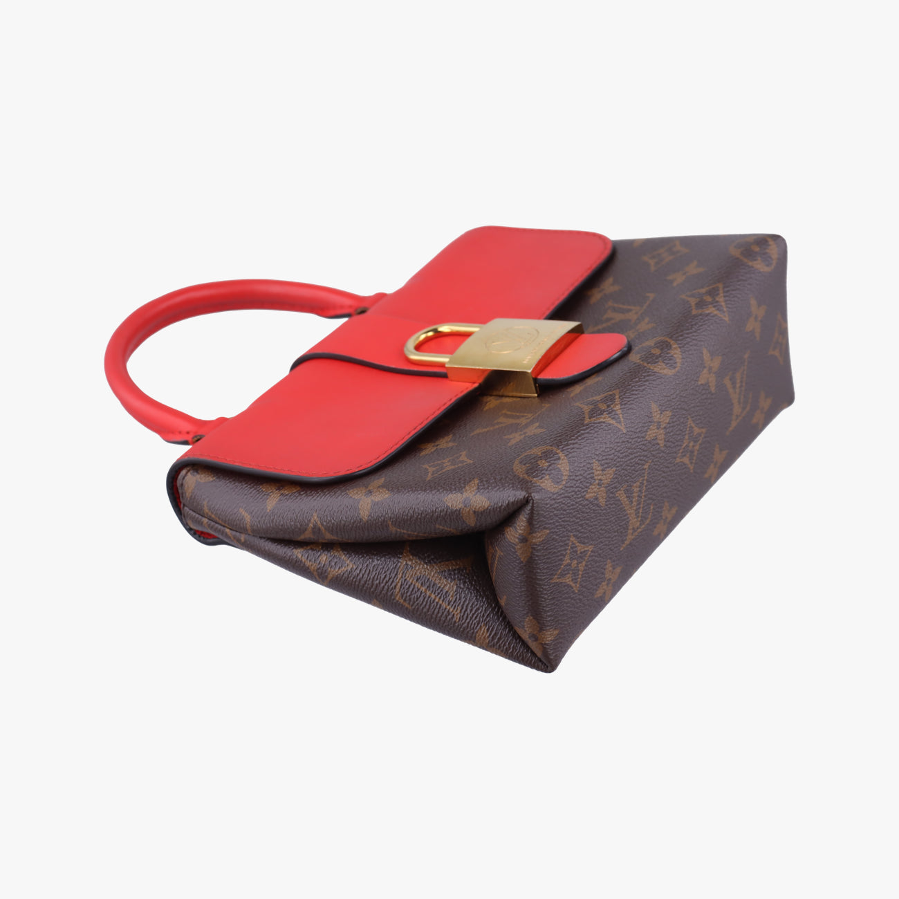 Pre-owned Louis Vuitton Rocky BB Monogram/Brown x Red Monogram canvas x calf leather M44322 shoulderbag | stylenewstar