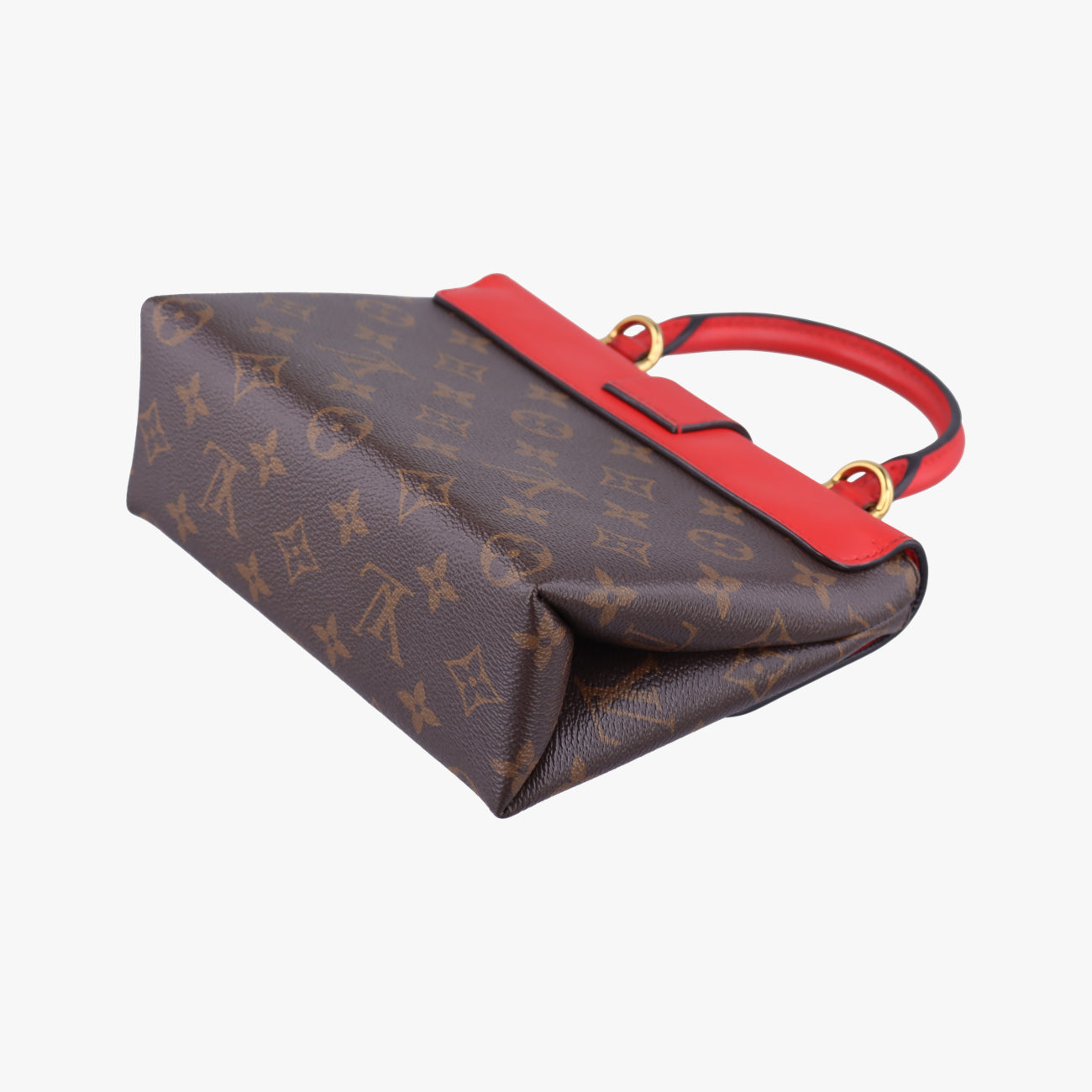 Pre-owned Louis Vuitton Rocky BB Monogram/Brown x Red Monogram canvas x calf leather M44322 shoulderbag | stylenewstar