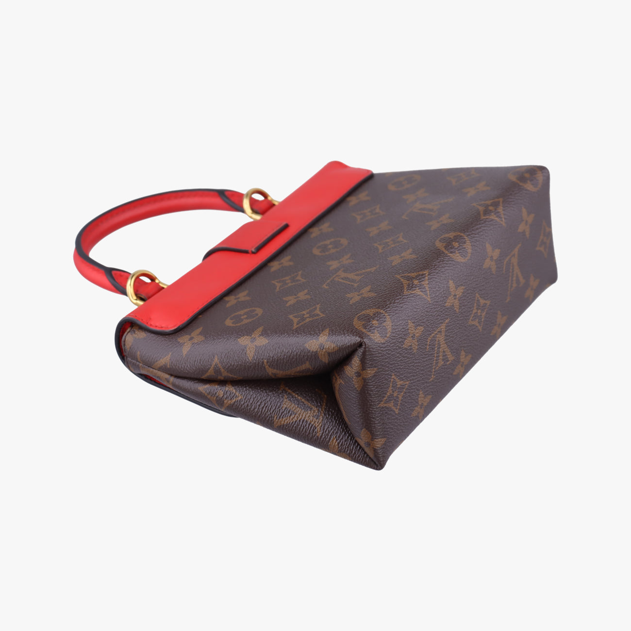Pre-owned Louis Vuitton Rocky BB Monogram/Brown x Red Monogram canvas x calf leather M44322 shoulderbag | stylenewstar