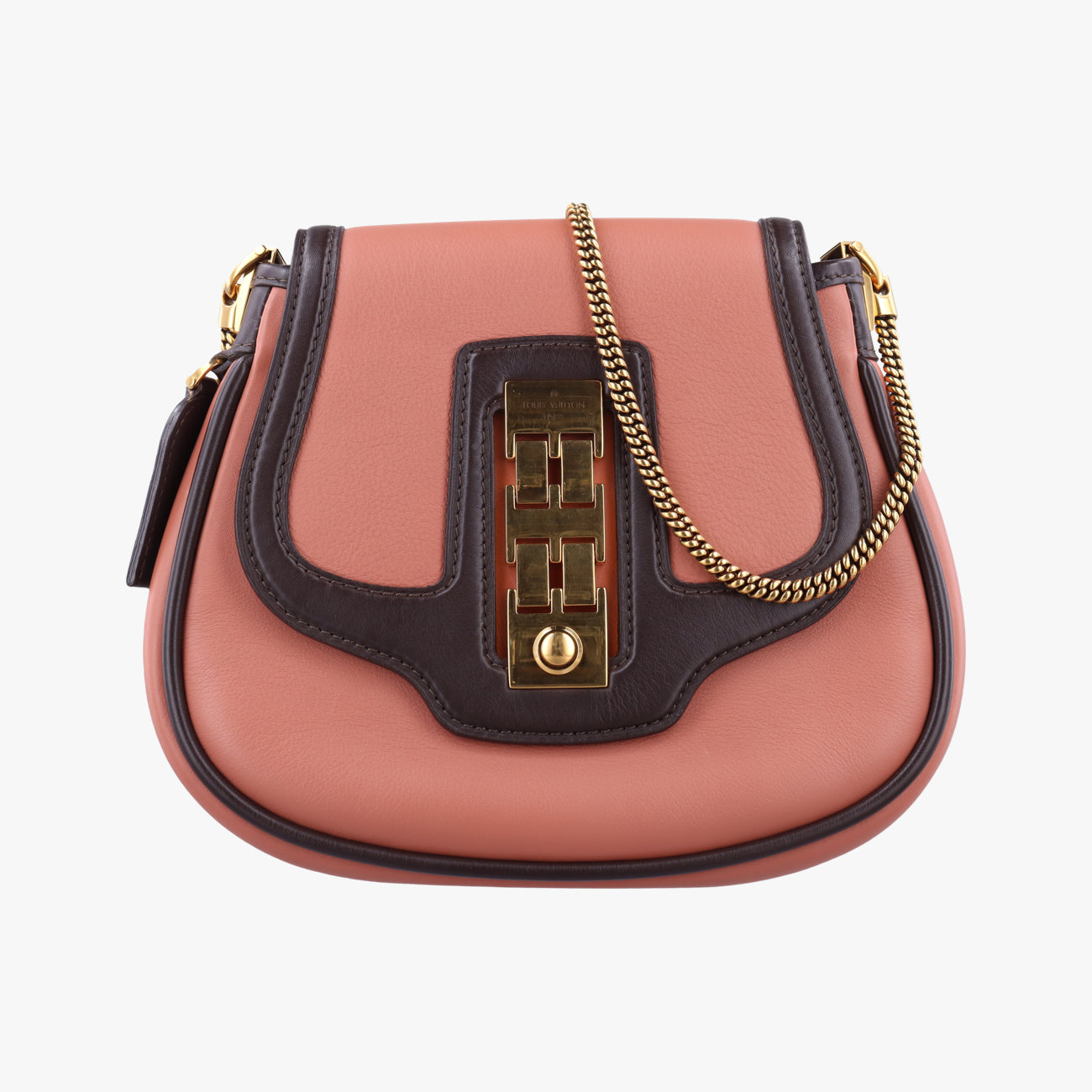 Pre-owned Louis Vuitton Collection Trapezio Pink×Brown leather M97086 shoulderbag | stylenewstar