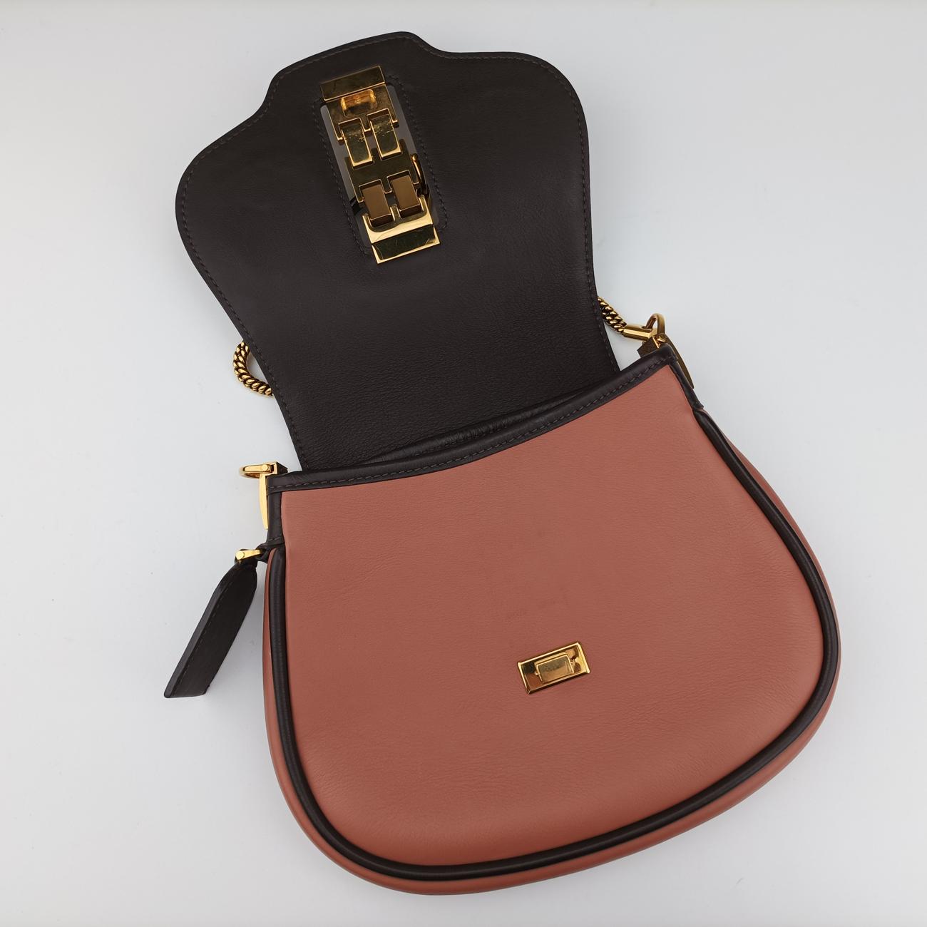 Pre-owned Louis Vuitton Collection Trapezio Pink×Brown leather M97086 shoulderbag | stylenewstar