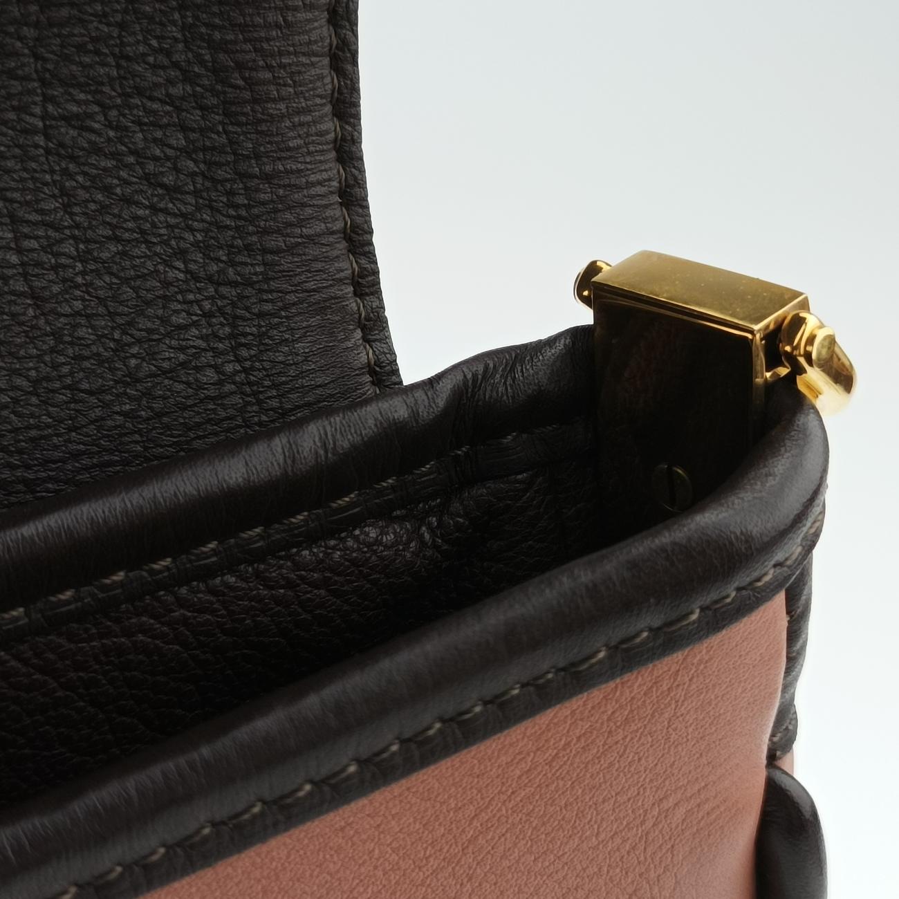 Pre-owned Louis Vuitton Collection Trapezio Pink×Brown leather M97086 shoulderbag | stylenewstar