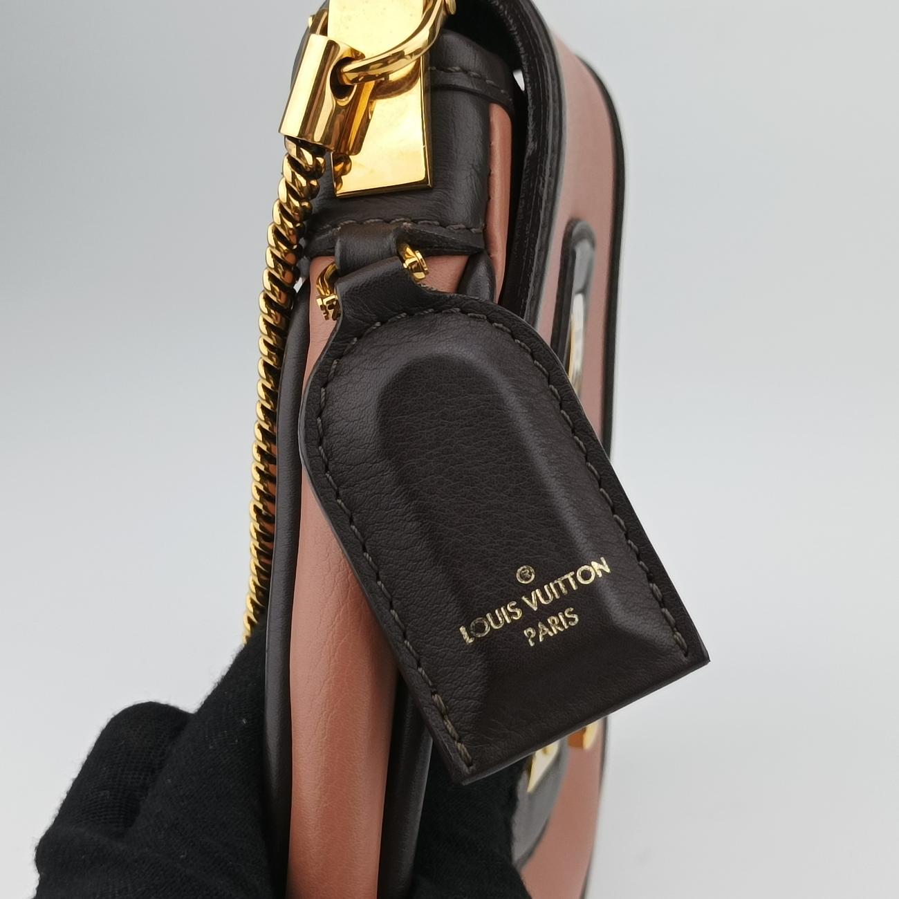 Pre-owned Louis Vuitton Collection Trapezio Pink×Brown leather M97086 shoulderbag | stylenewstar