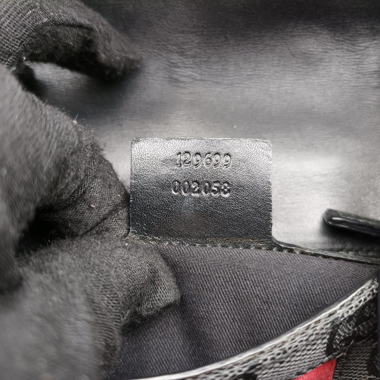 Secondhand Gucci Horsebit Black Canvas × Velour 129699 handbag | stylenewstar