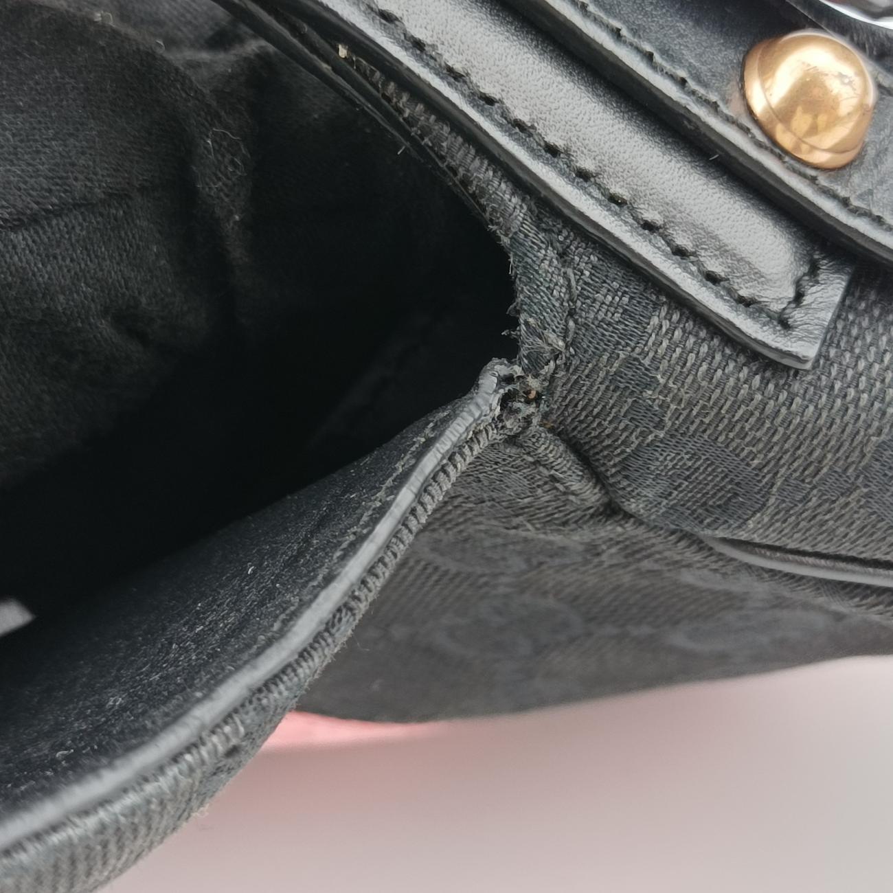 Secondhand Gucci Horsebit Black Canvas × Velour 129699 handbag | stylenewstar