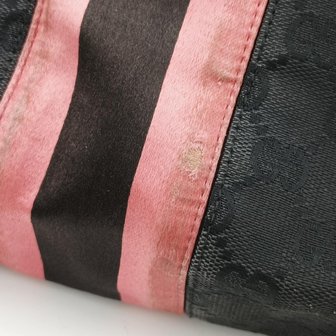 Secondhand Gucci Horsebit Black Canvas × Velour 129699 handbag | stylenewstar