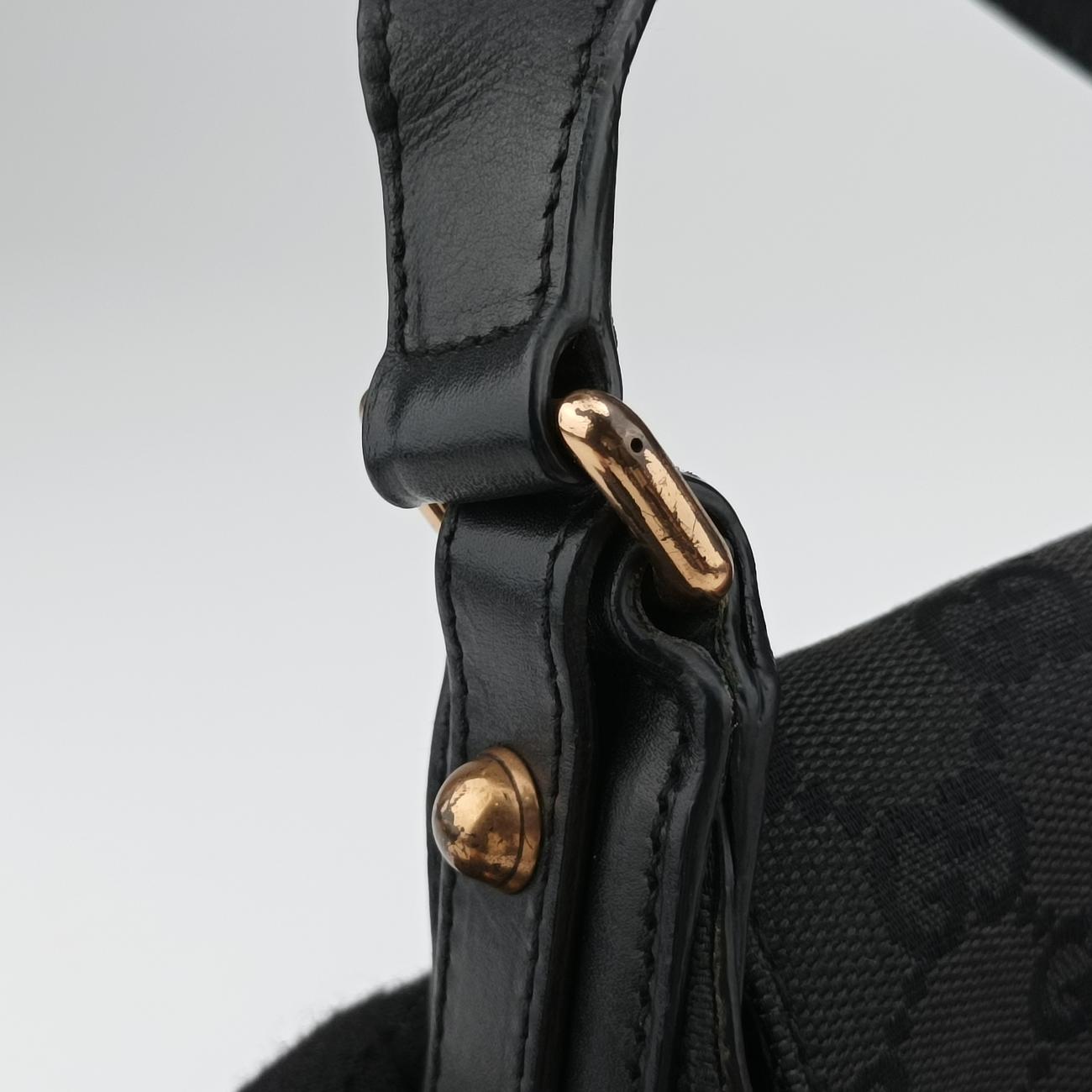 Secondhand Gucci Horsebit Black Canvas × Velour 129699 handbag | stylenewstar