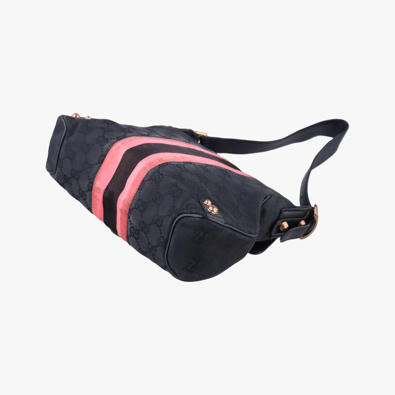 Secondhand Gucci Horsebit Black Canvas × Velour 129699 handbag | stylenewstar