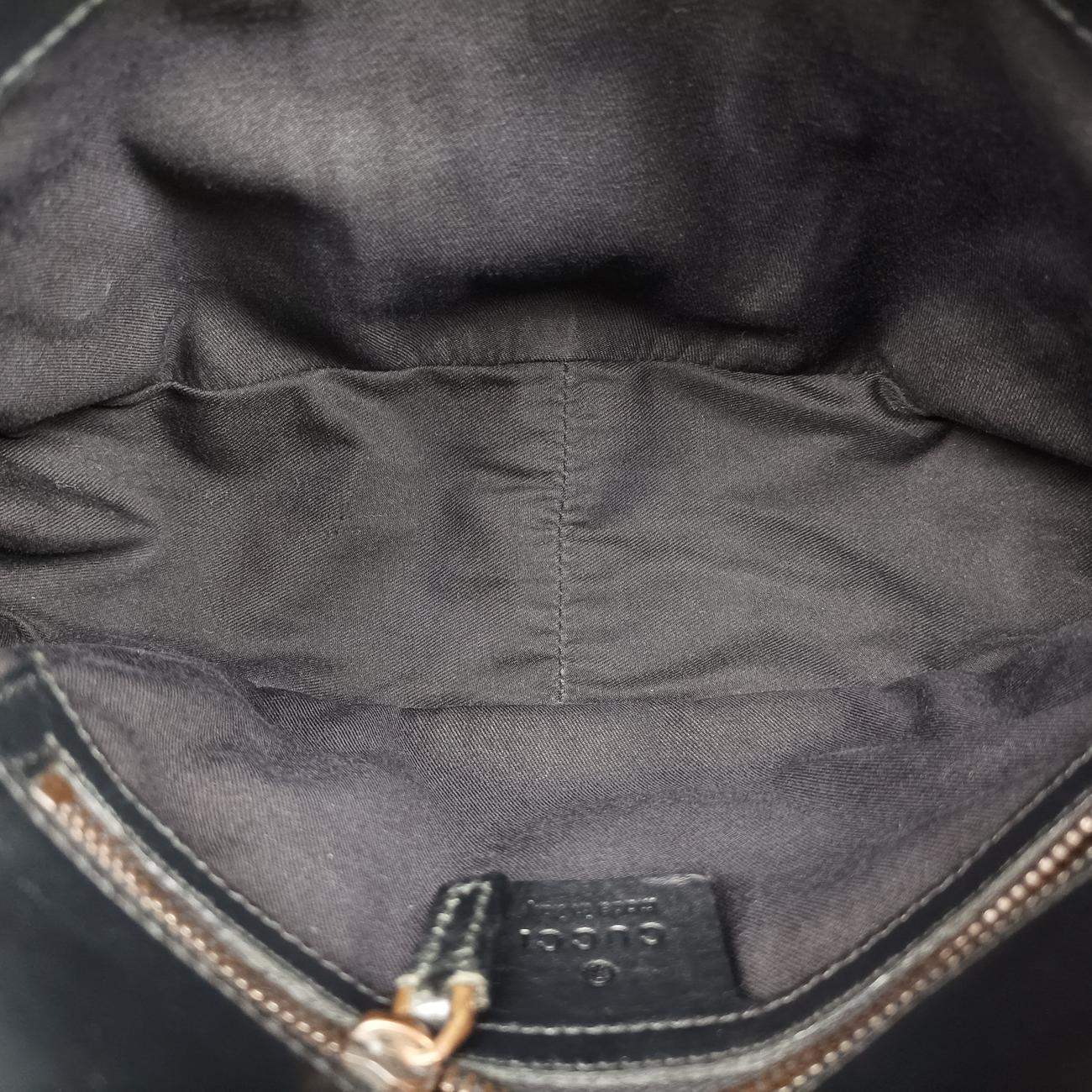 Secondhand Gucci Horsebit Black Canvas × Velour 129699 handbag | stylenewstar